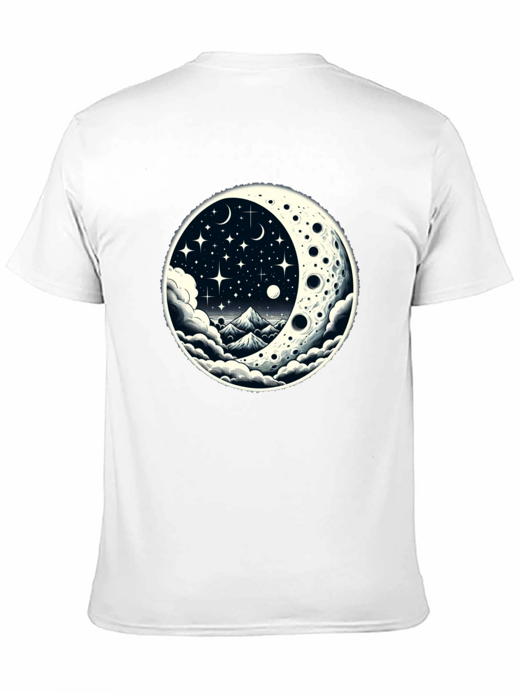 Celestial Moonscape Graphic Tee - Black