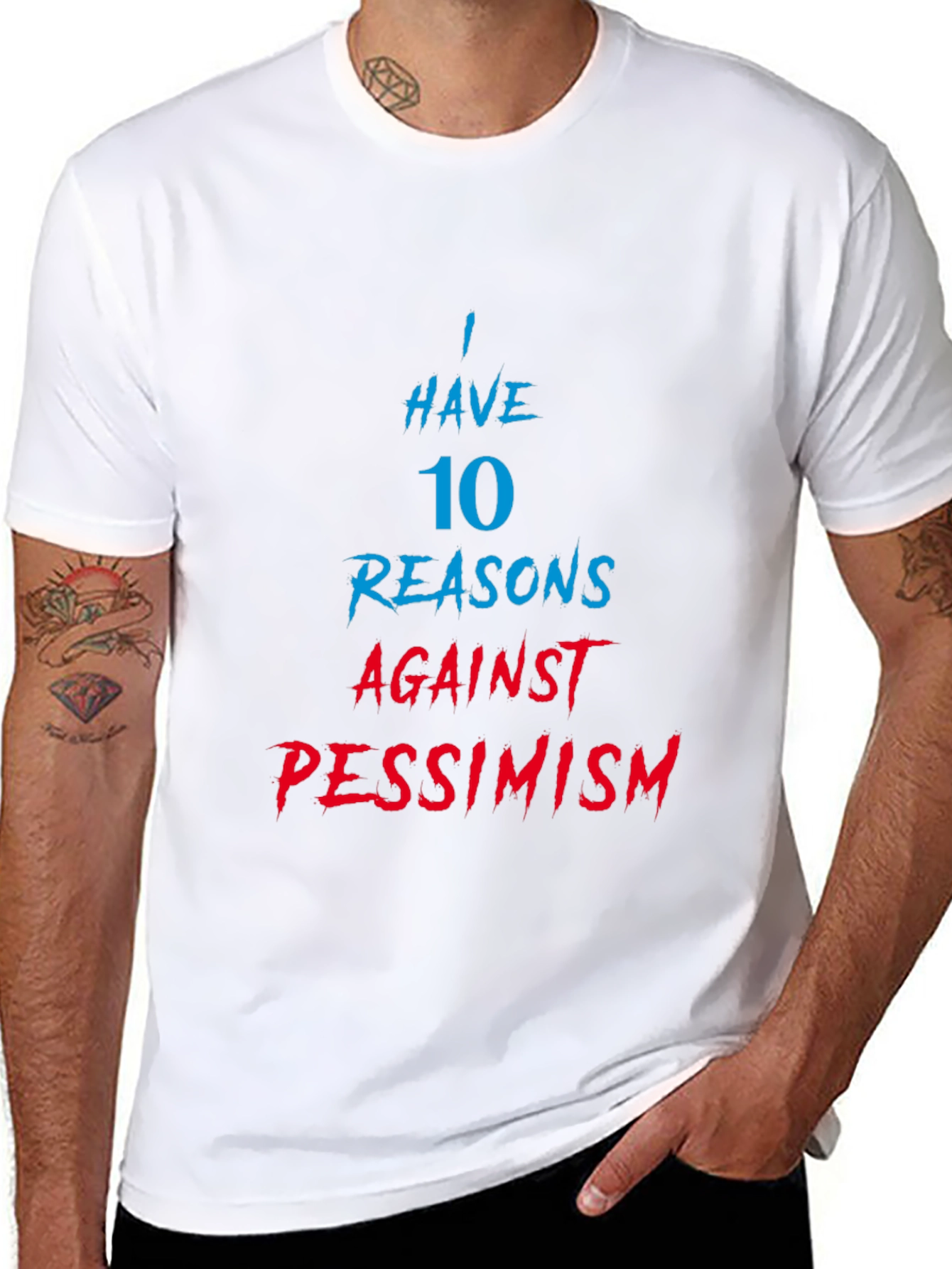 Humorous 10 Reasons Against Pessimism Graphic Tee