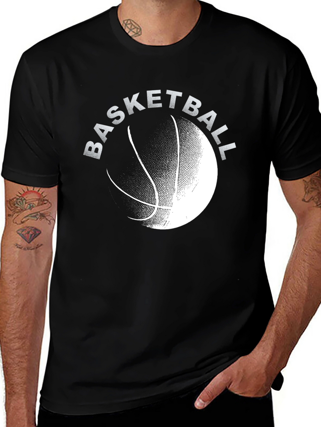 Basketball Graphic Tee - Stylish Black T-Shirt