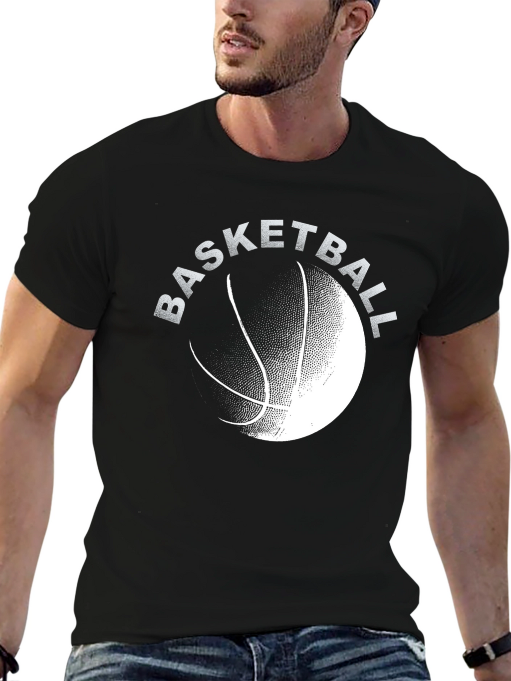 Basketball Graphic Tee - Stylish Black T-Shirt