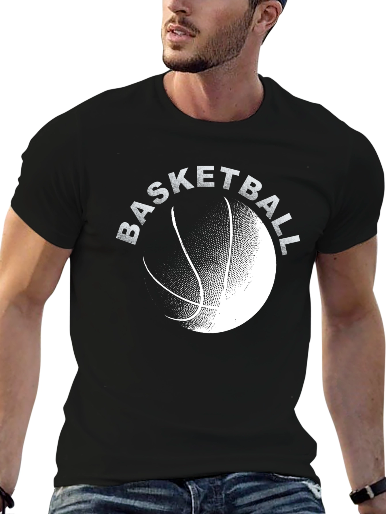Basketball Graphic Tee - Stylish Black T-Shirt