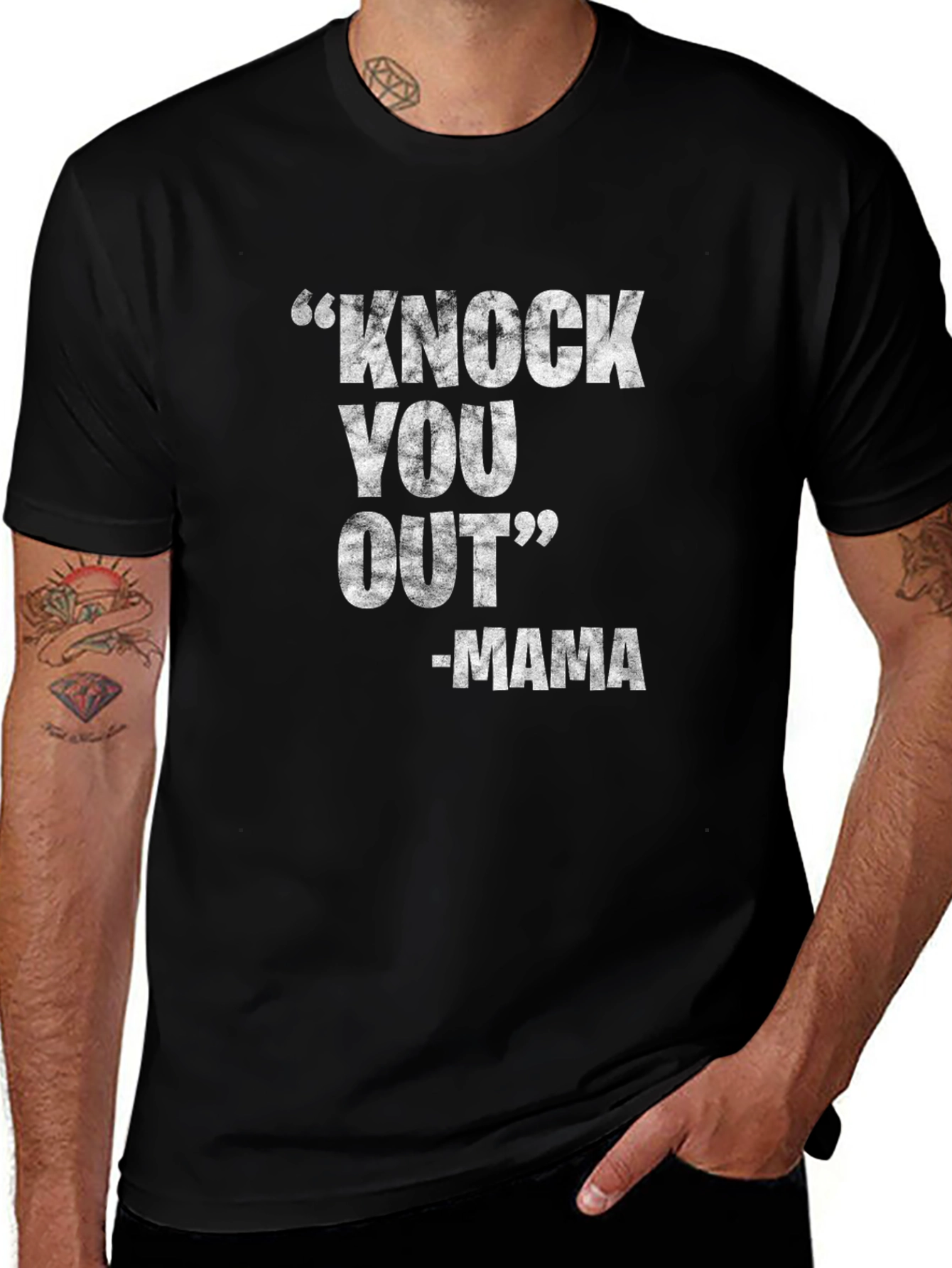 Knock You Out Mama Graphic Tee - Black