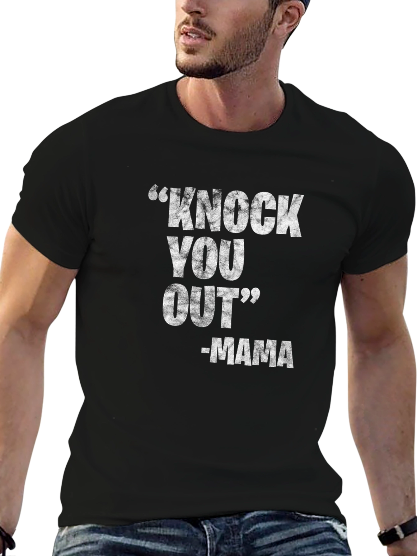 Knock You Out Mama Graphic Tee - Black