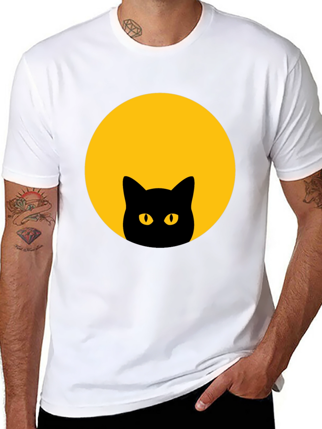 Black Cat Moon Graphic T-Shirt