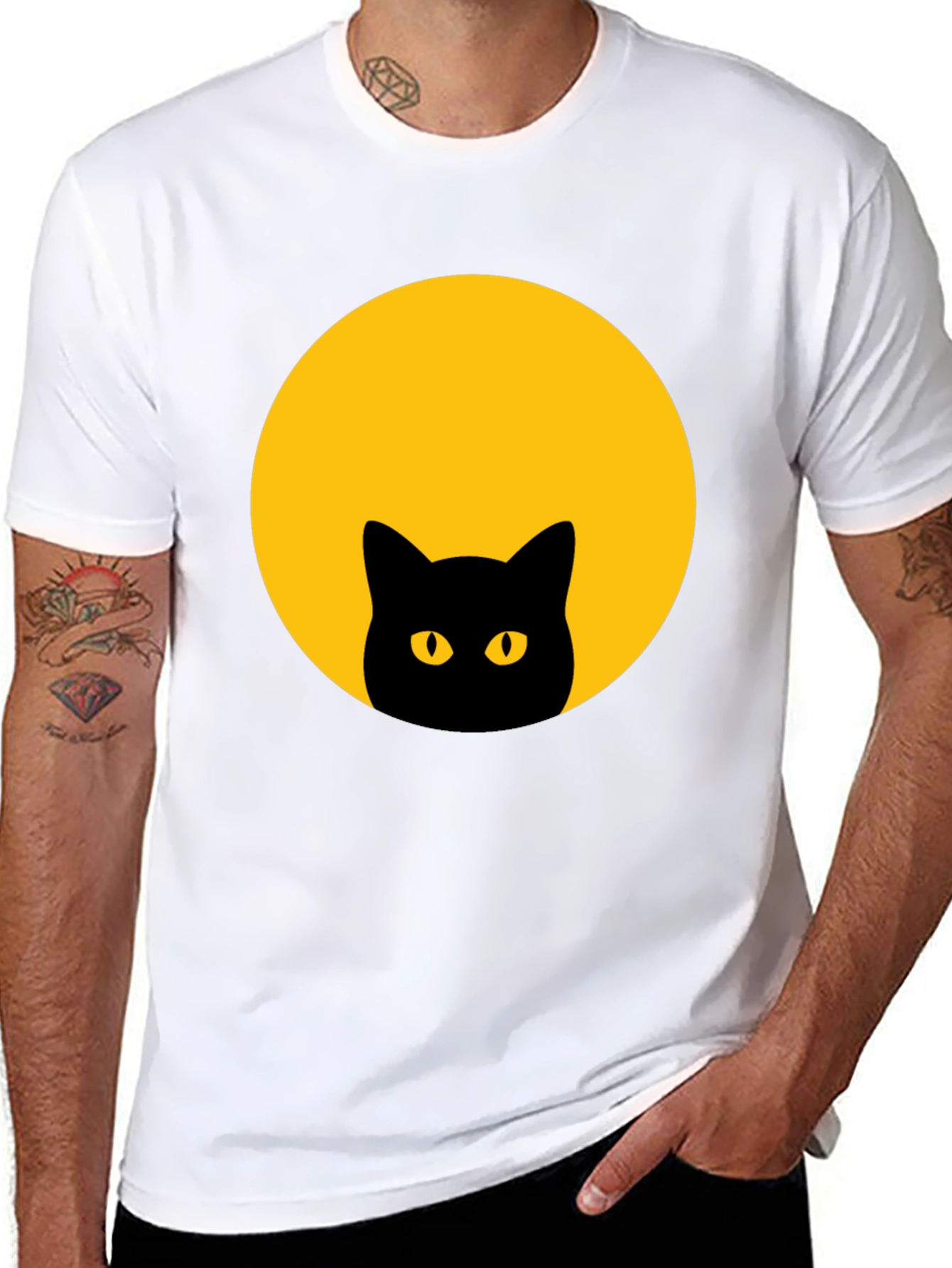 Black Cat Moon Graphic T-Shirt