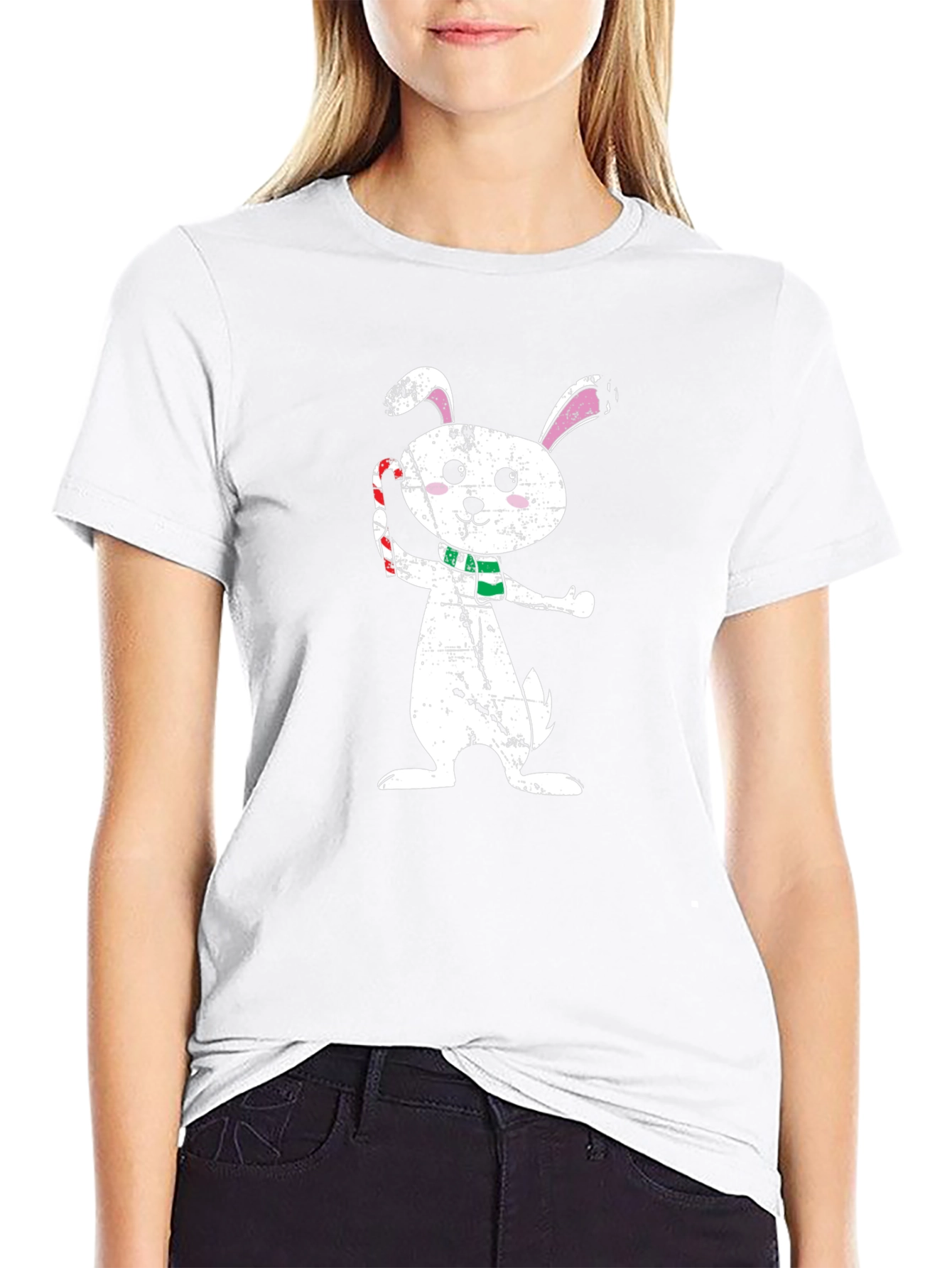 Holiday Bunny Graphic Tee - Festive Style