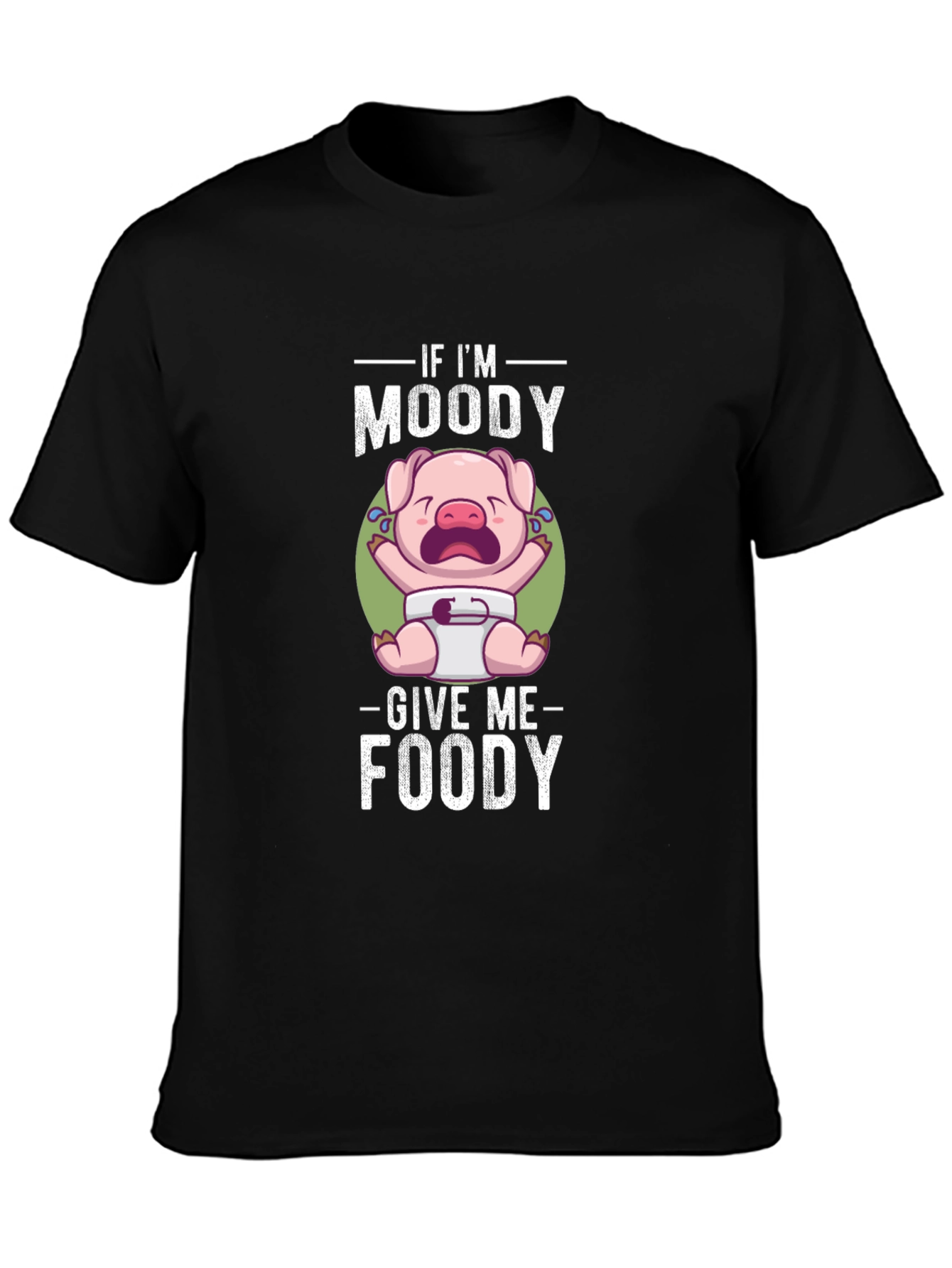 Moody Piglet Graphic T-Shirt - Funny Foodie Tee