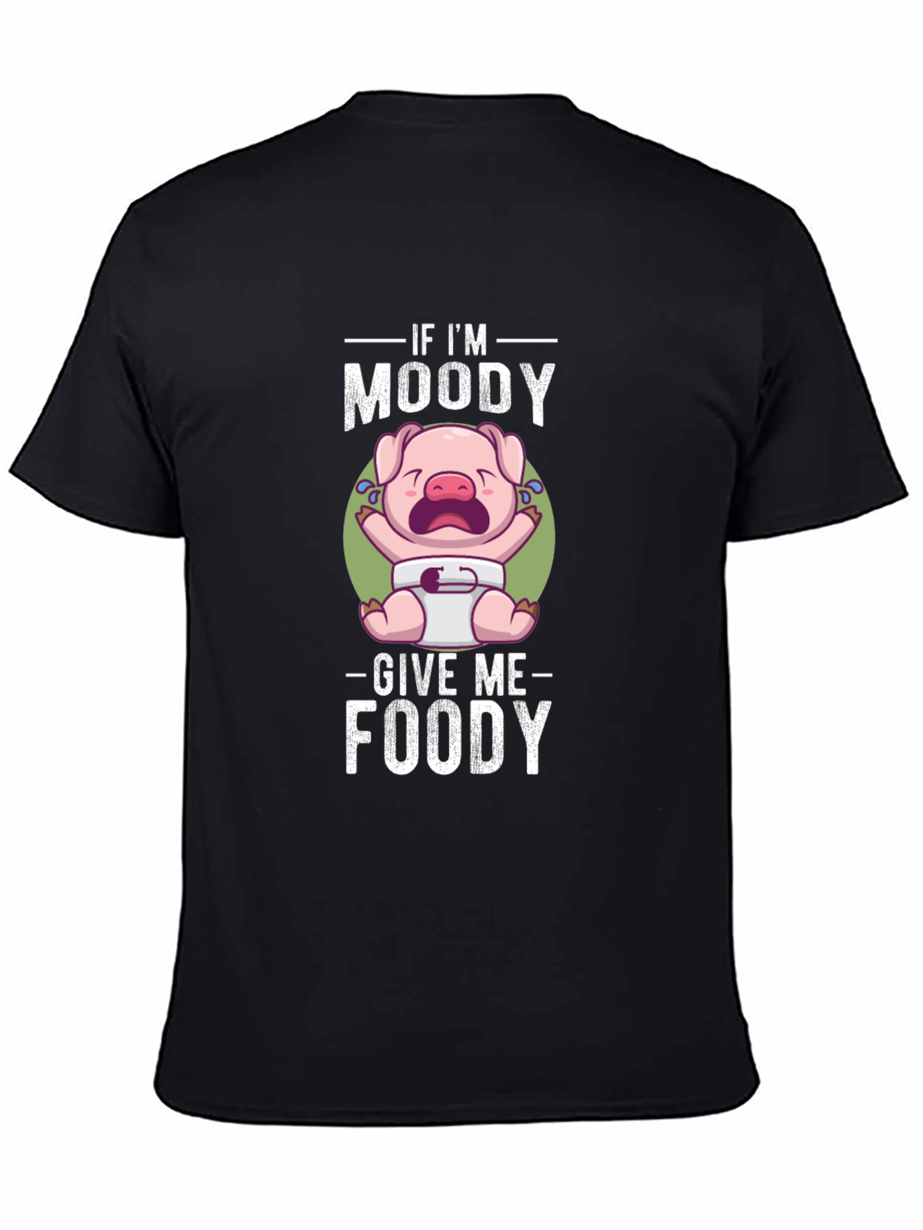 Moody Piglet Graphic T-Shirt - Funny Foodie Tee