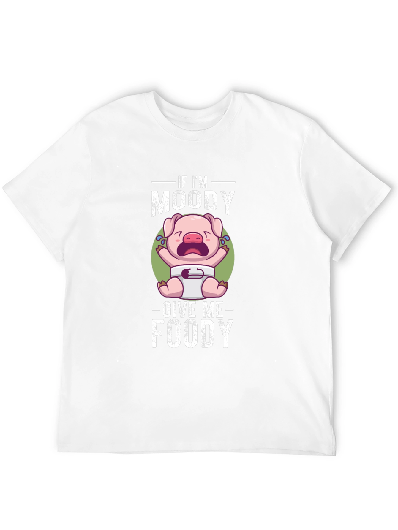 Moody Piglet Graphic T-Shirt - Funny Foodie Tee