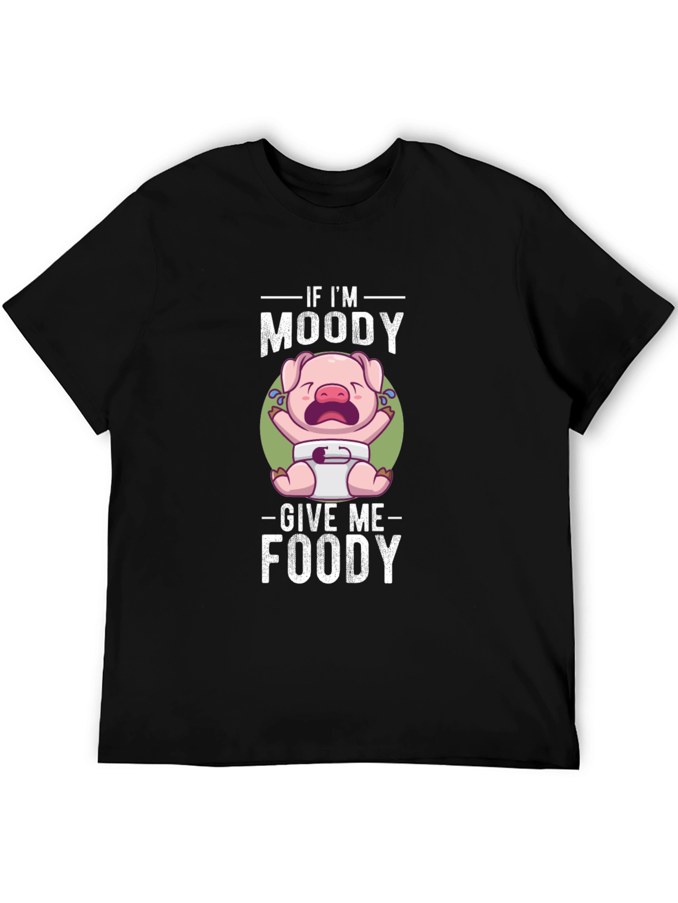 Moody Piglet Graphic T-Shirt - Funny Foodie Tee