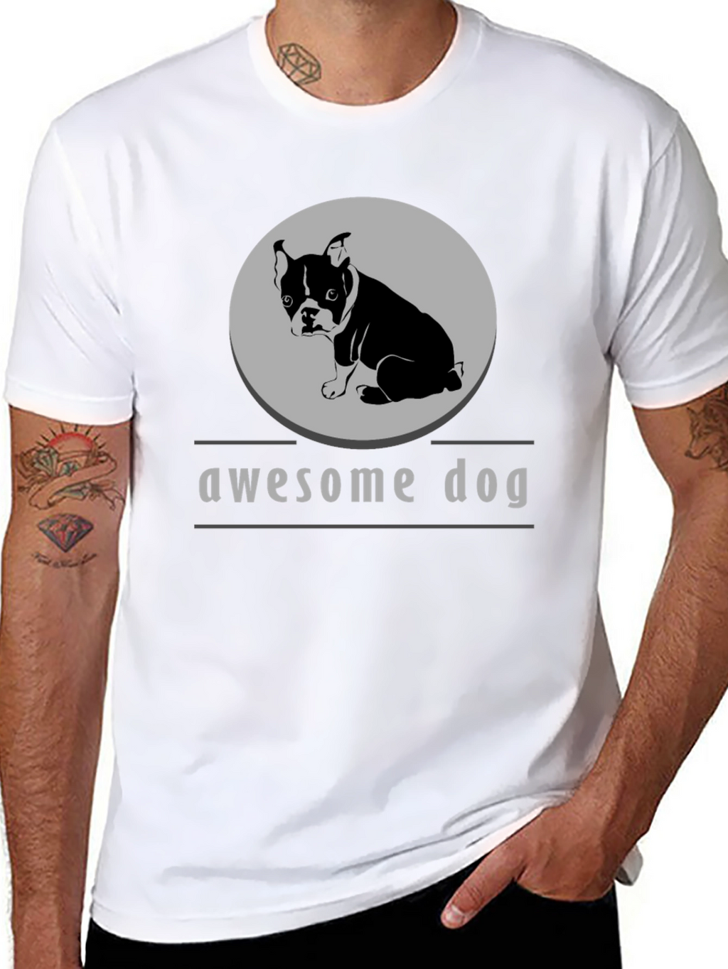 Awesome Dog Graphic Tee - Stylish Comfort
