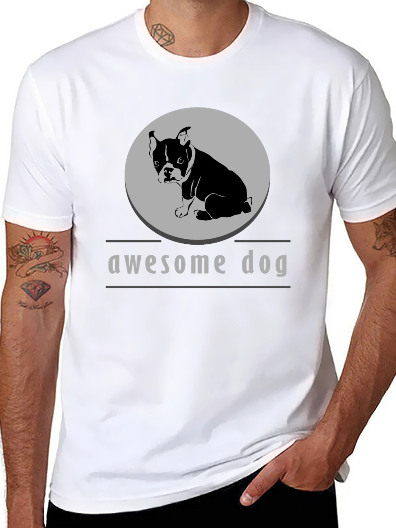 Awesome Dog Graphic Tee - Stylish Comfort