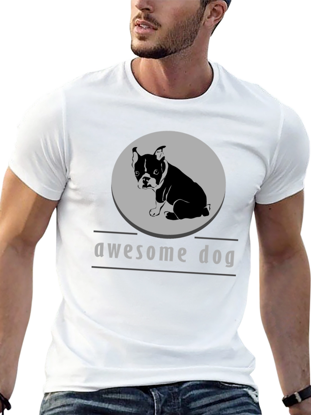 Awesome Dog Graphic Tee - Stylish Comfort