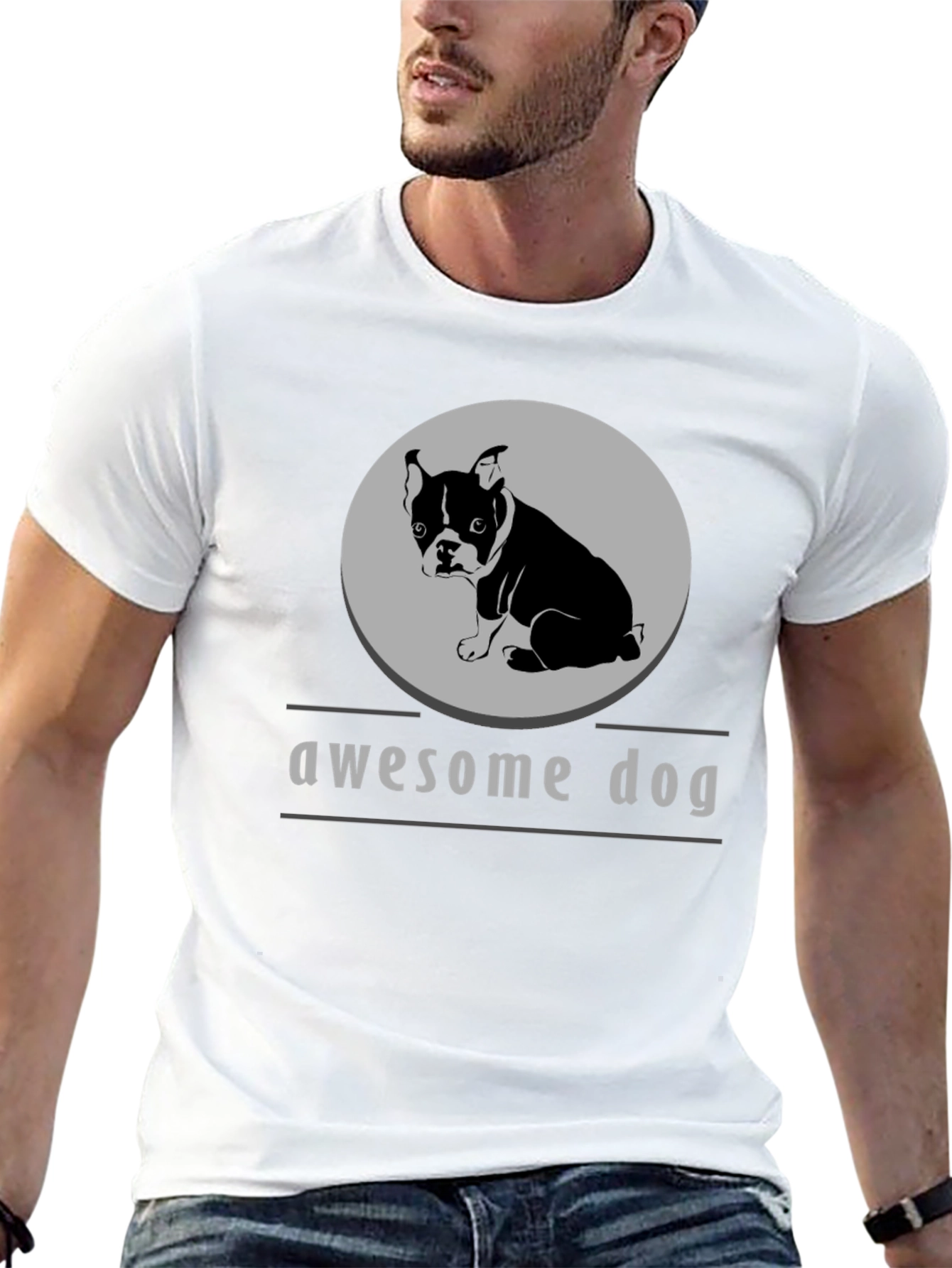 Awesome Dog Graphic Tee - Stylish Comfort