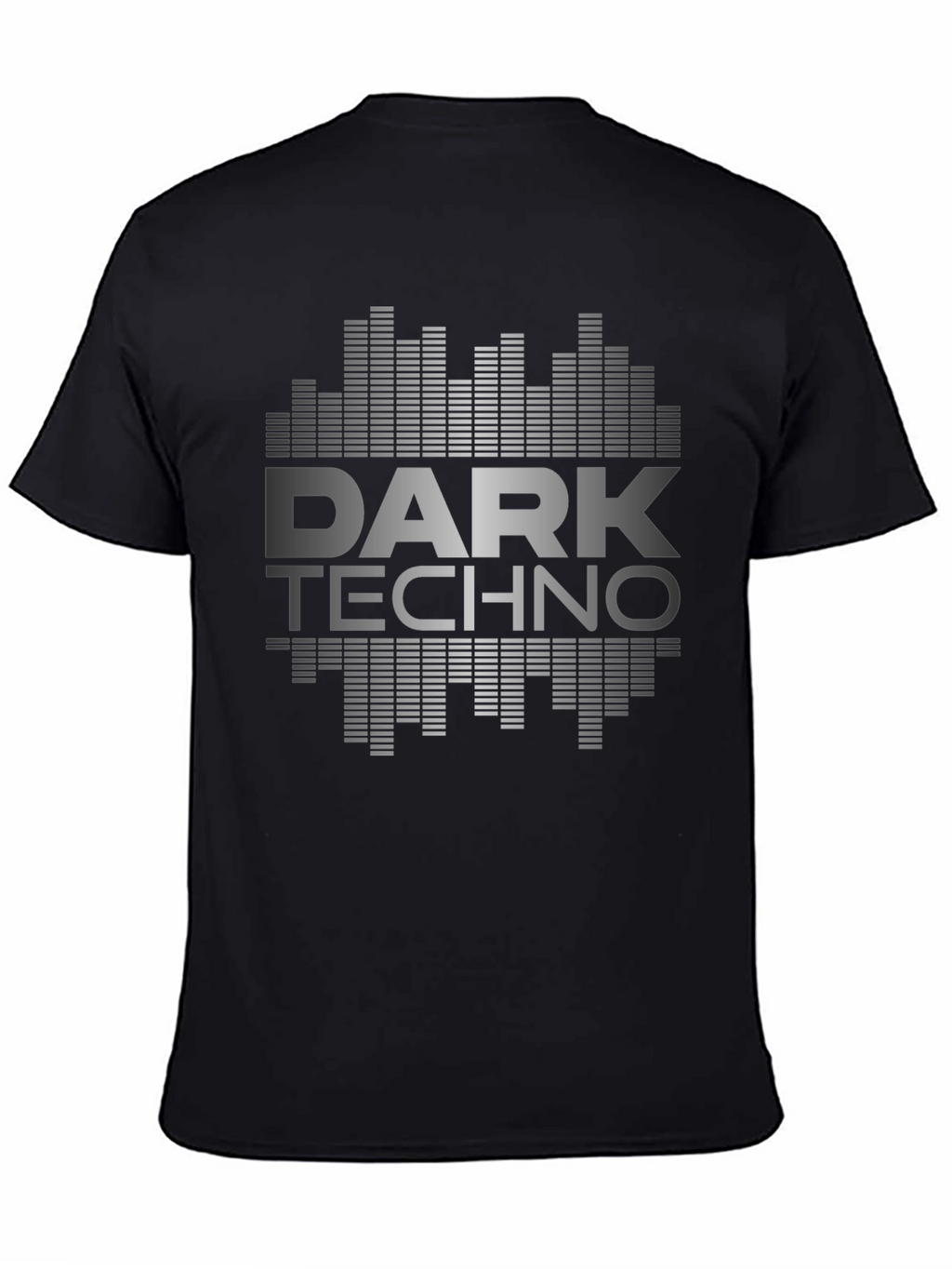 Dark Techno Graphic Print Black T-Shirt