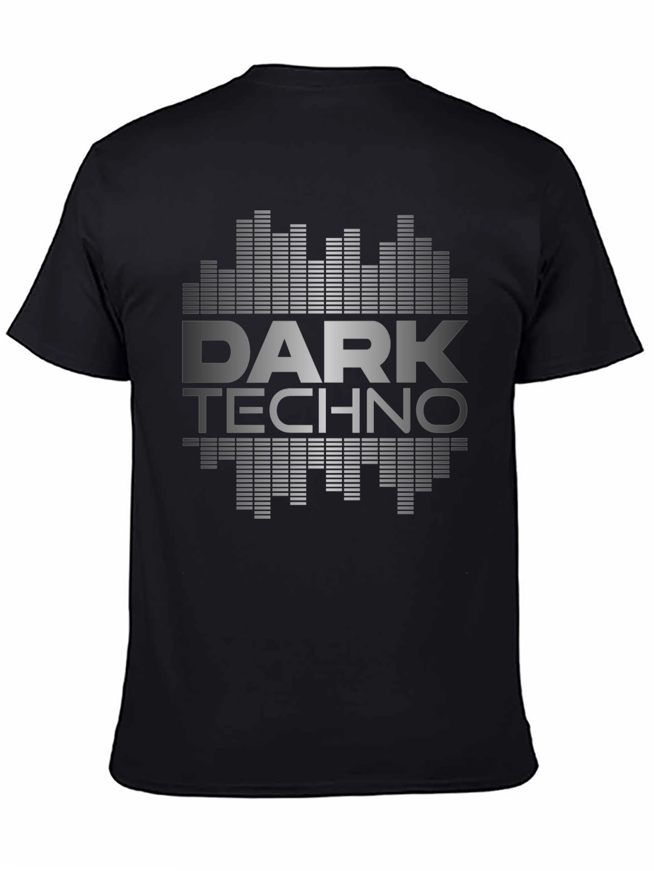 Dark Techno Graphic Print Black T-Shirt