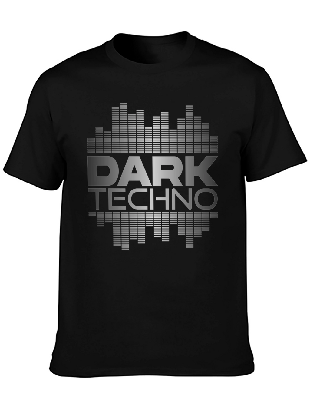 Dark Techno Graphic Print Black T-Shirt
