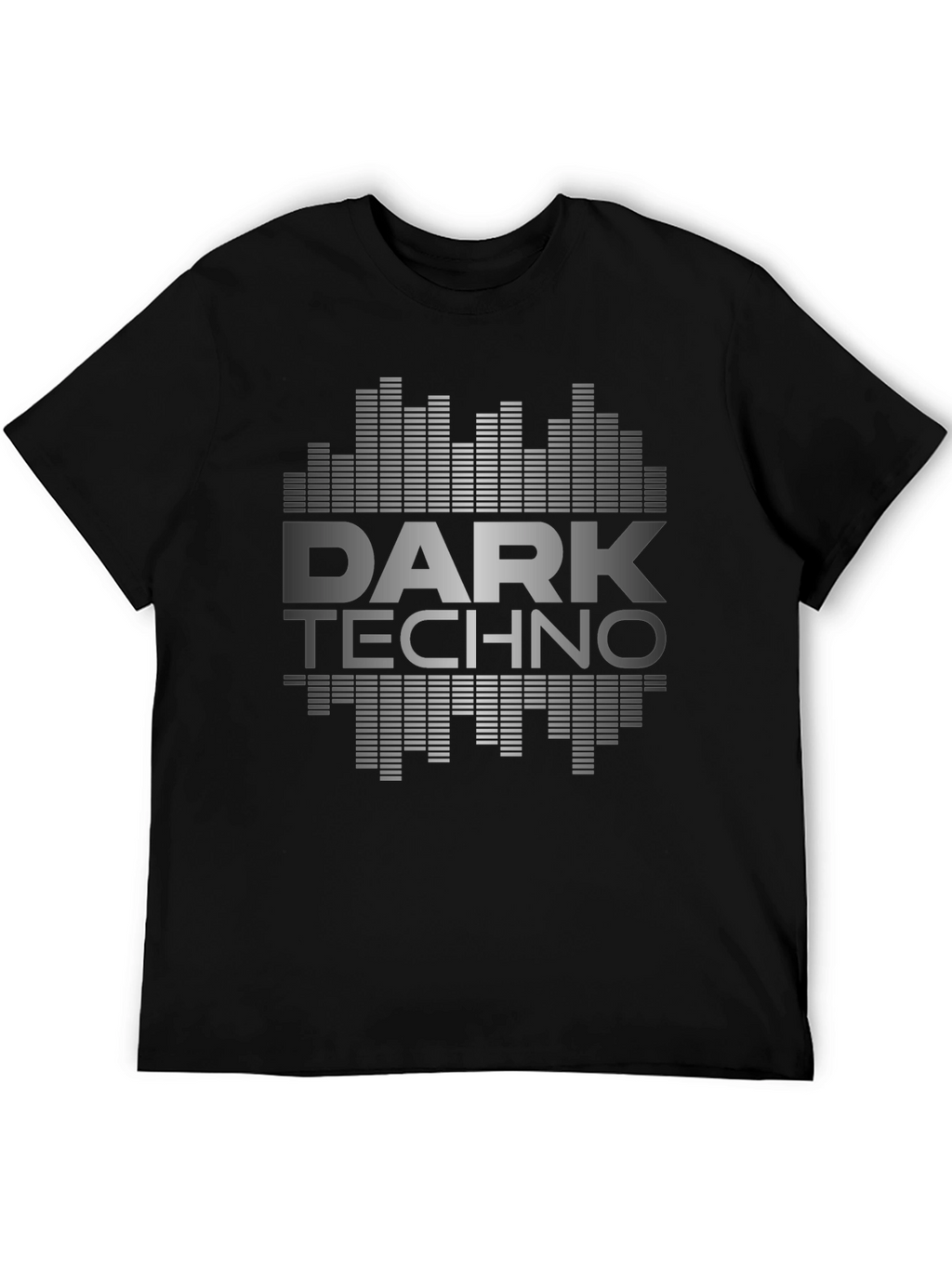 Dark Techno Graphic Print Black T-Shirt