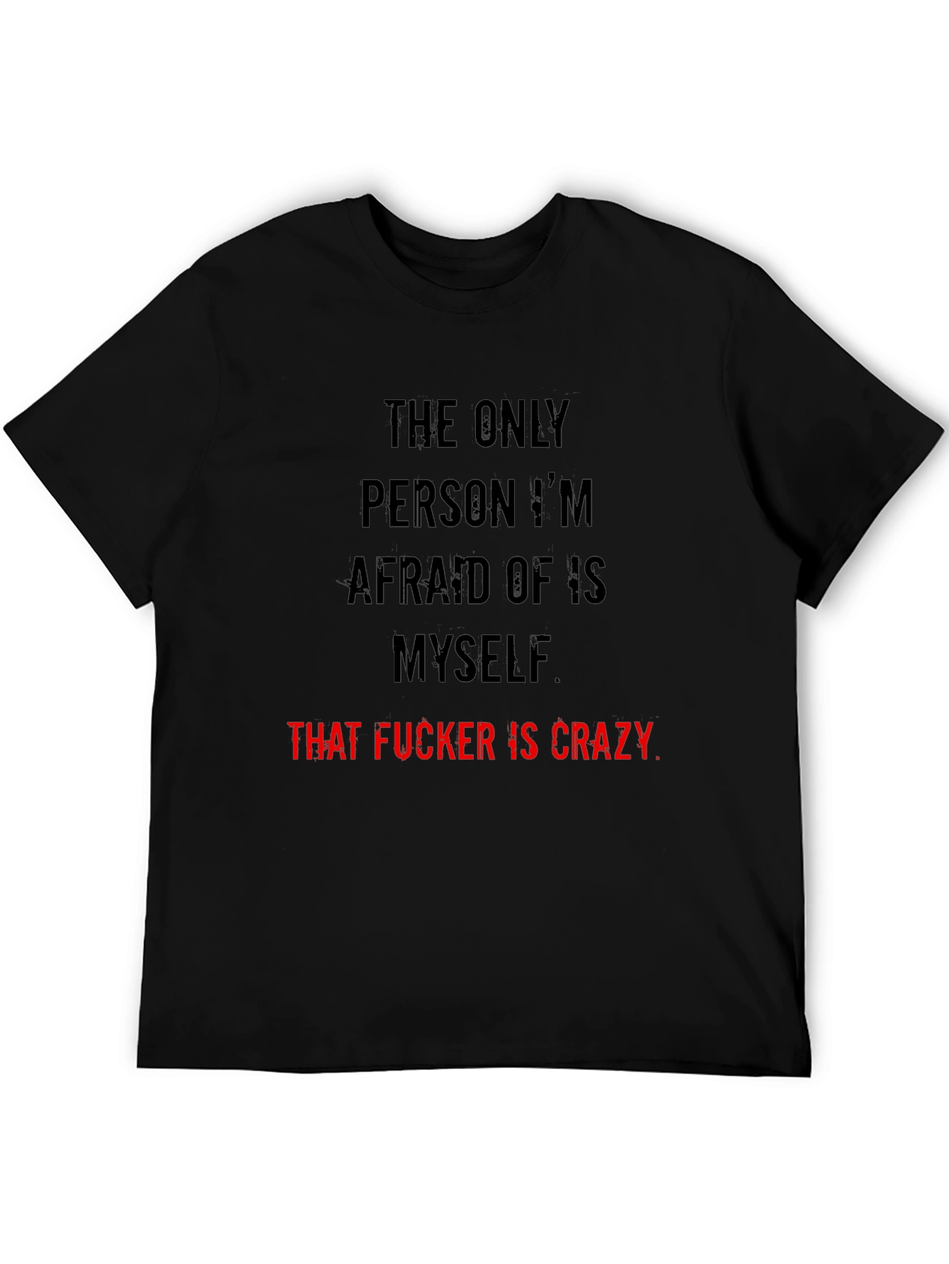 Crazy Myself Graphic Tee - Black Crew Neck