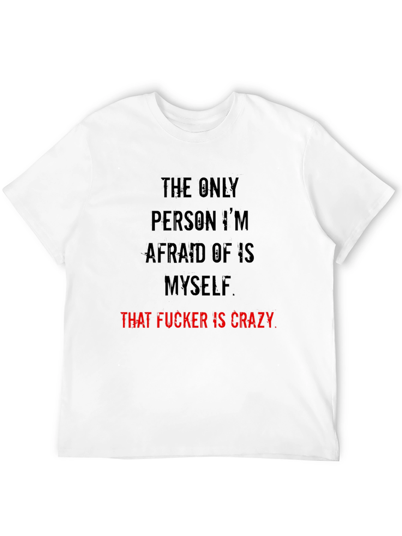 Crazy Myself Graphic Tee - Black Crew Neck