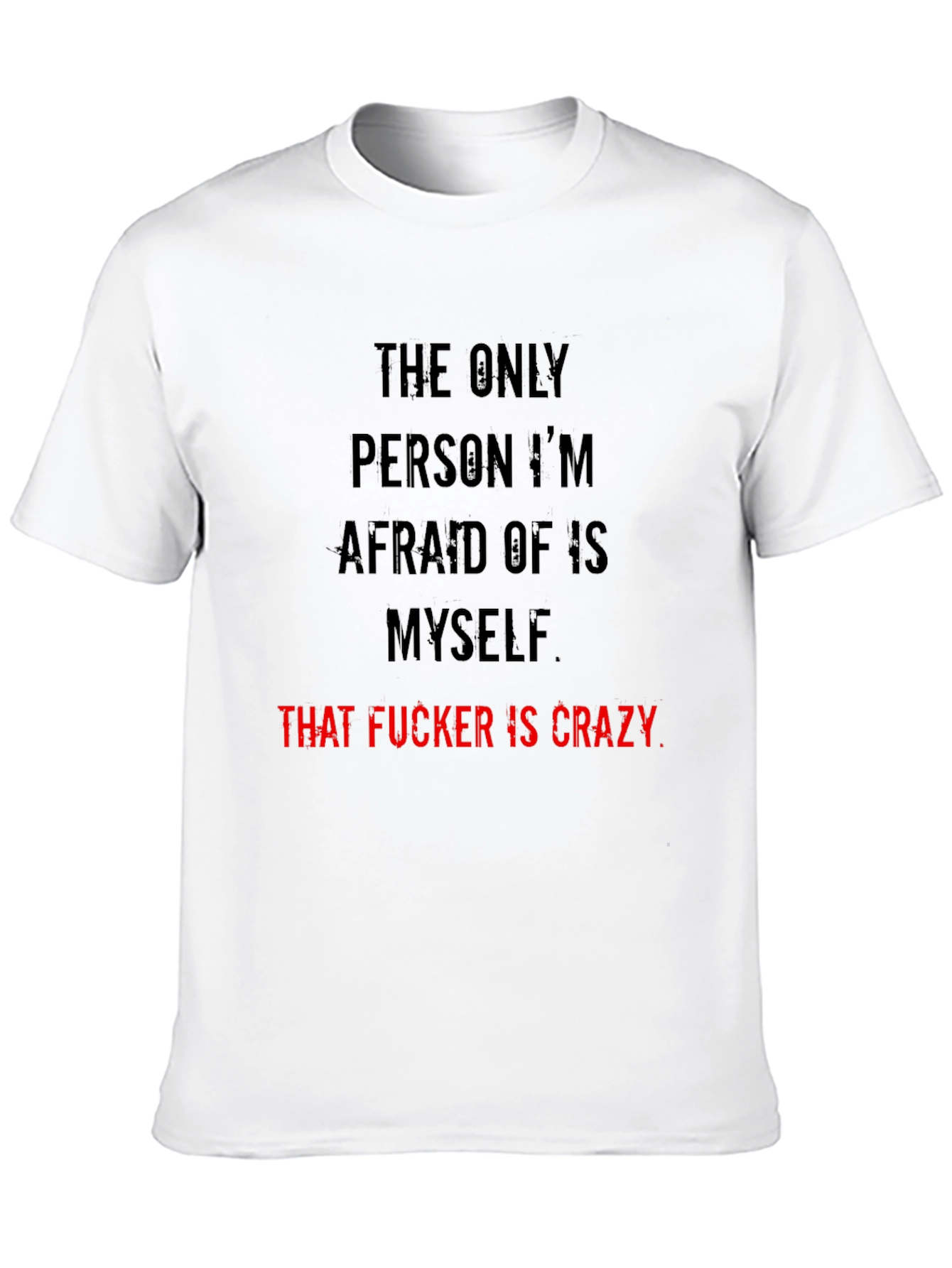 Crazy Myself Graphic Tee - Black Crew Neck