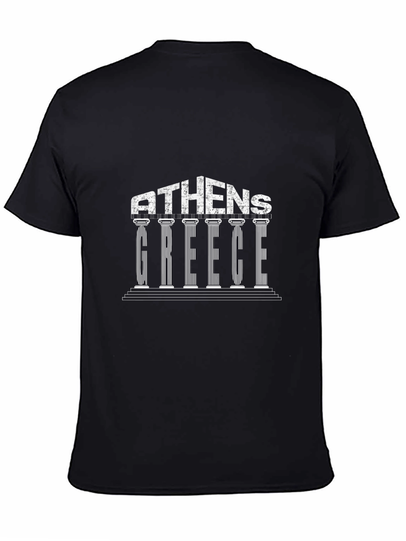 Athens Greece Graphic Tee - Black Cotton T-Shirt