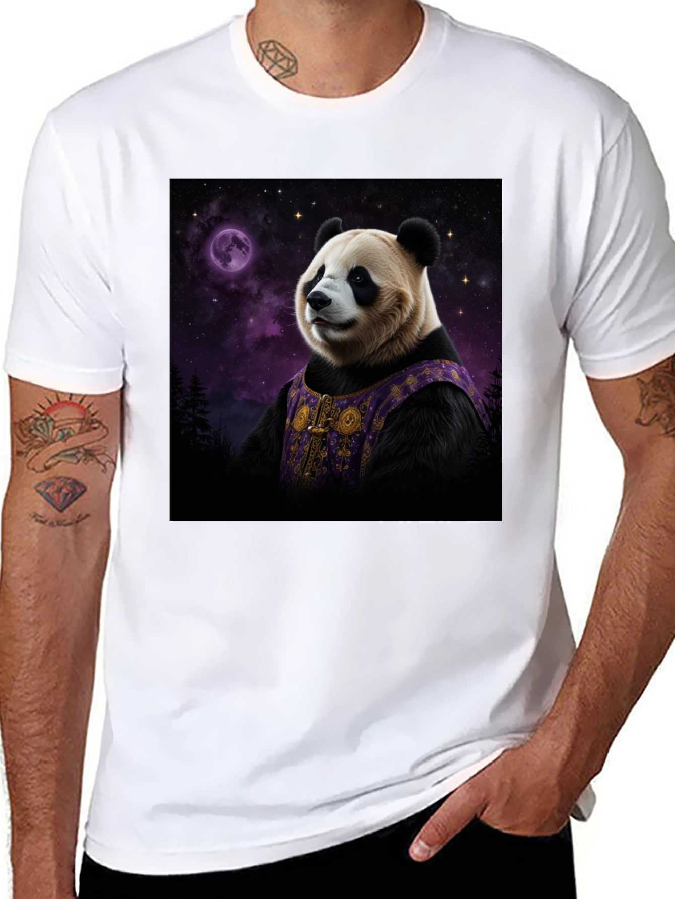 Cosmic Panda Black T-Shirt