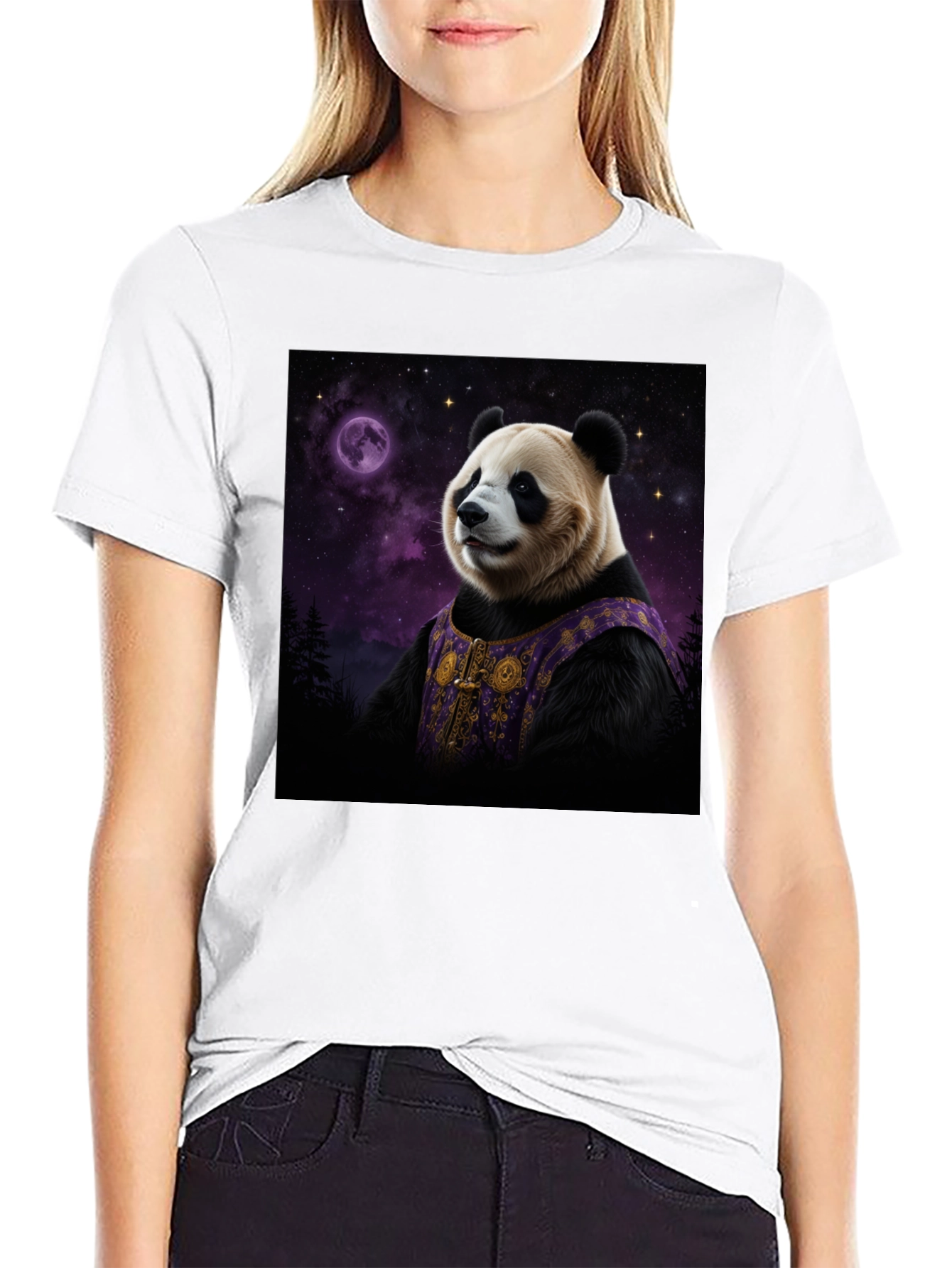 Cosmic Panda Black T-Shirt
