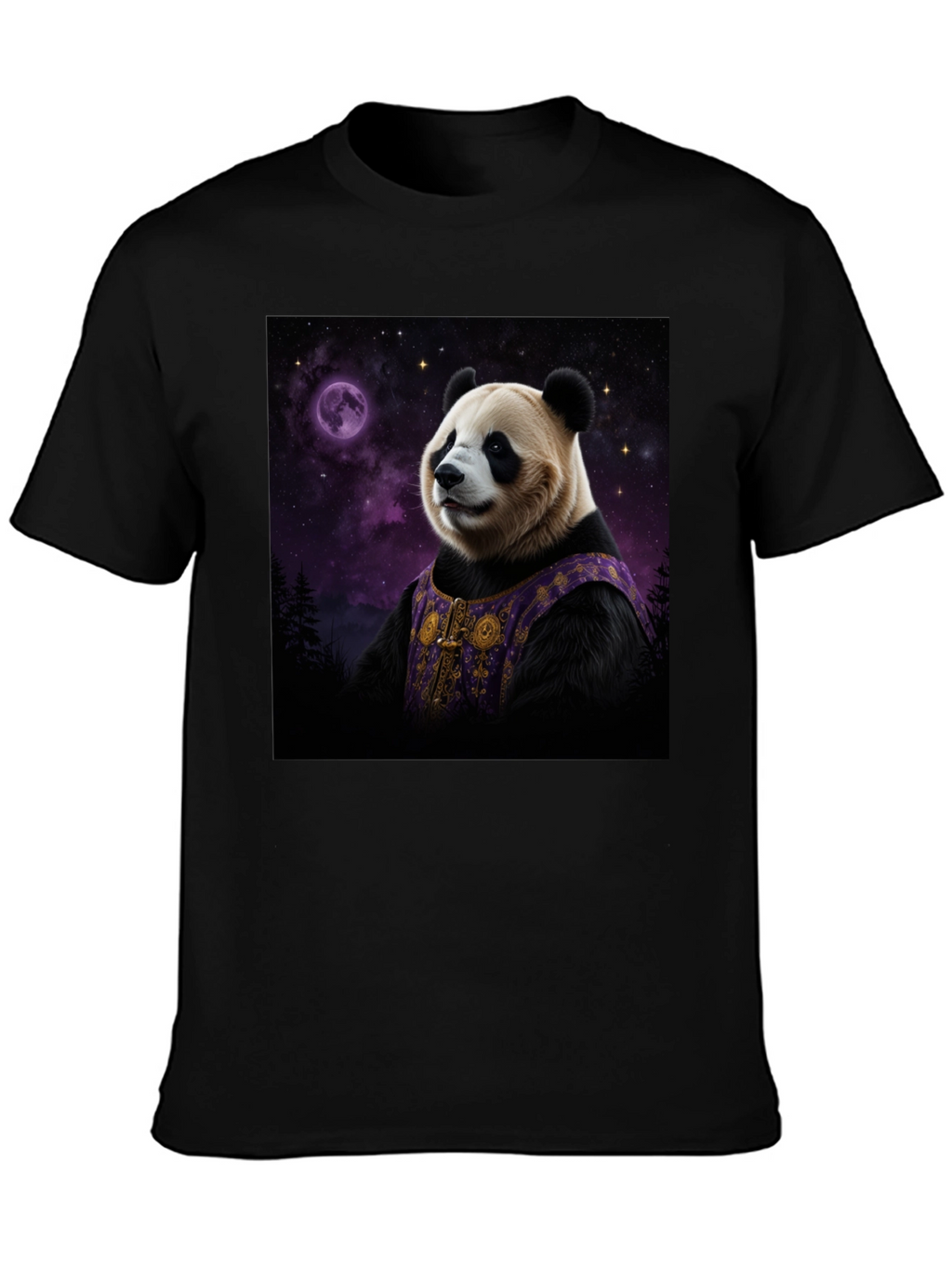 Cosmic Panda Black T-Shirt