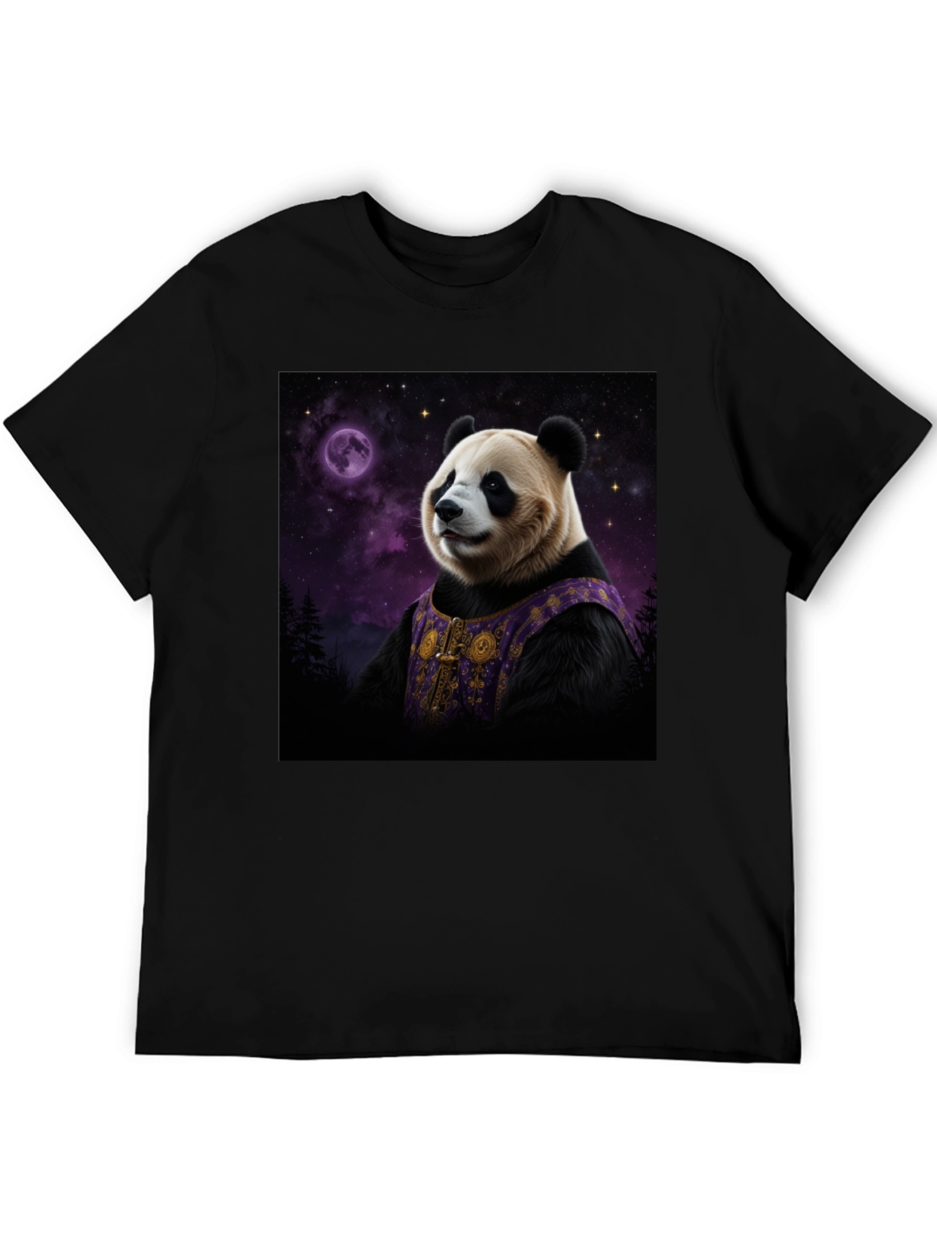 Cosmic Panda Black T-Shirt