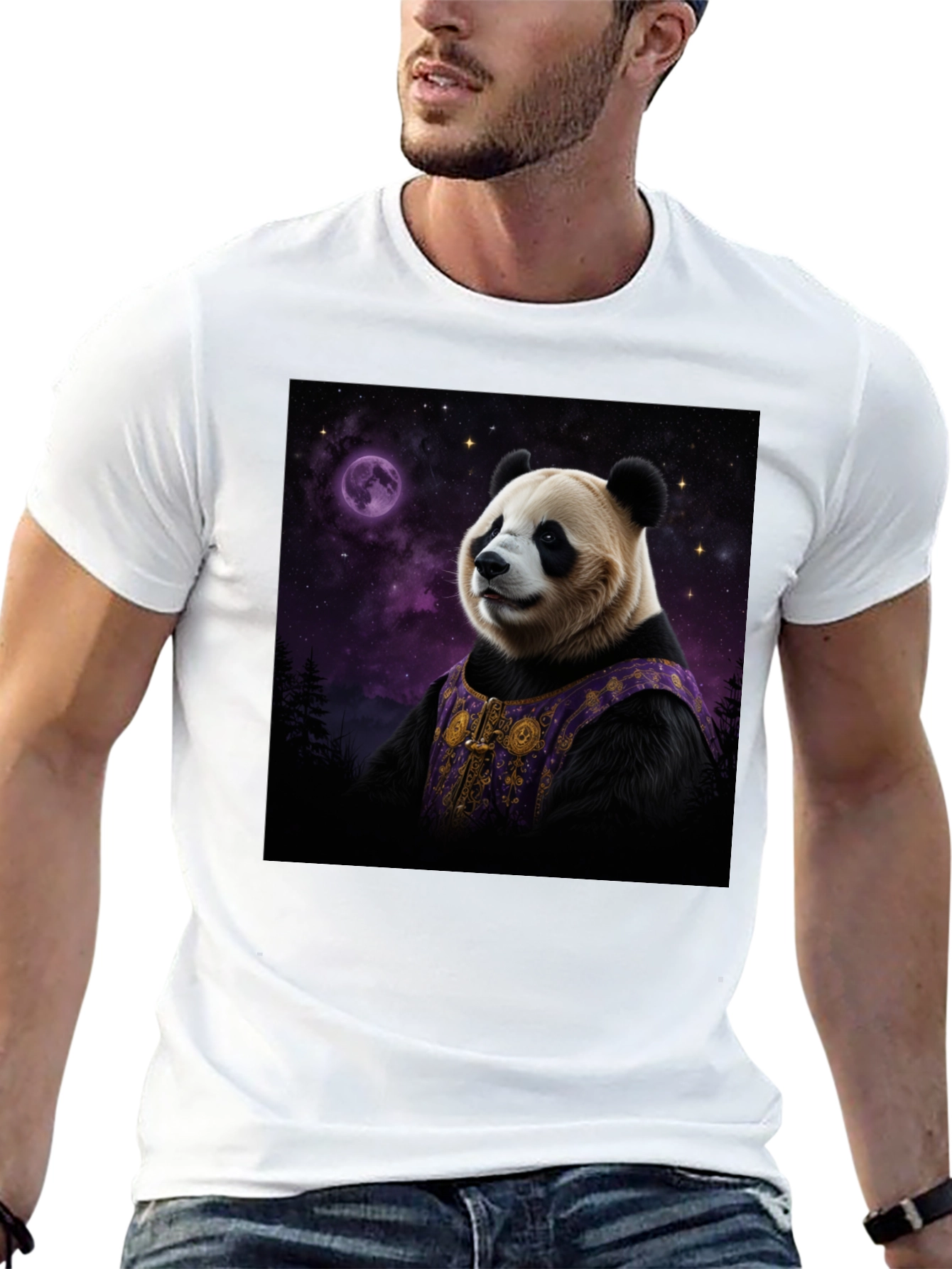 Cosmic Panda Black T-Shirt