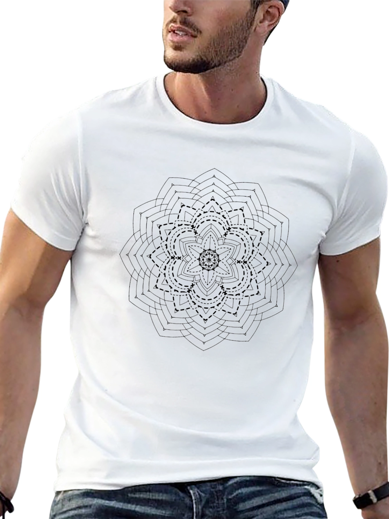 Geometric Mandala Graphic Tee - Modern Style