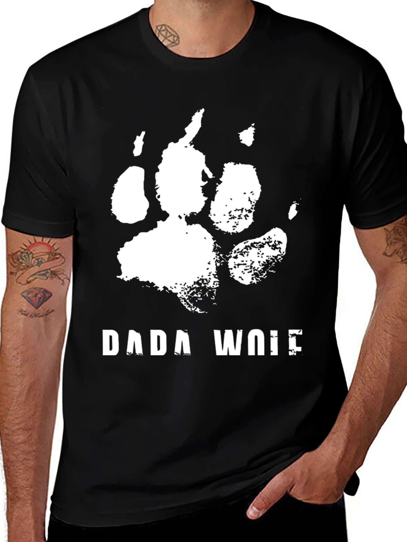 Dada Wolf Graphic T-Shirt - Black Casual Tee