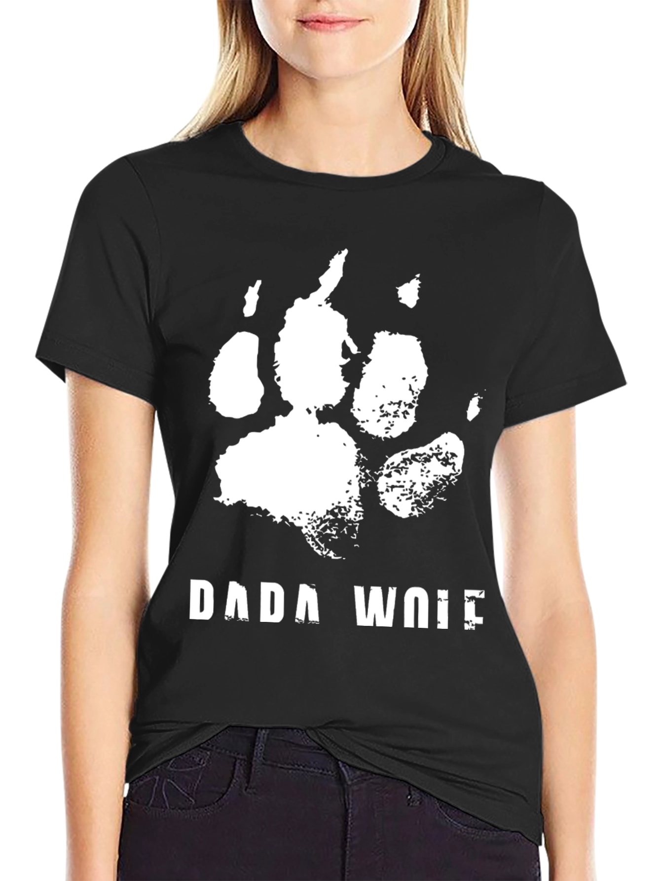 Dada Wolf Graphic T-Shirt - Black Casual Tee