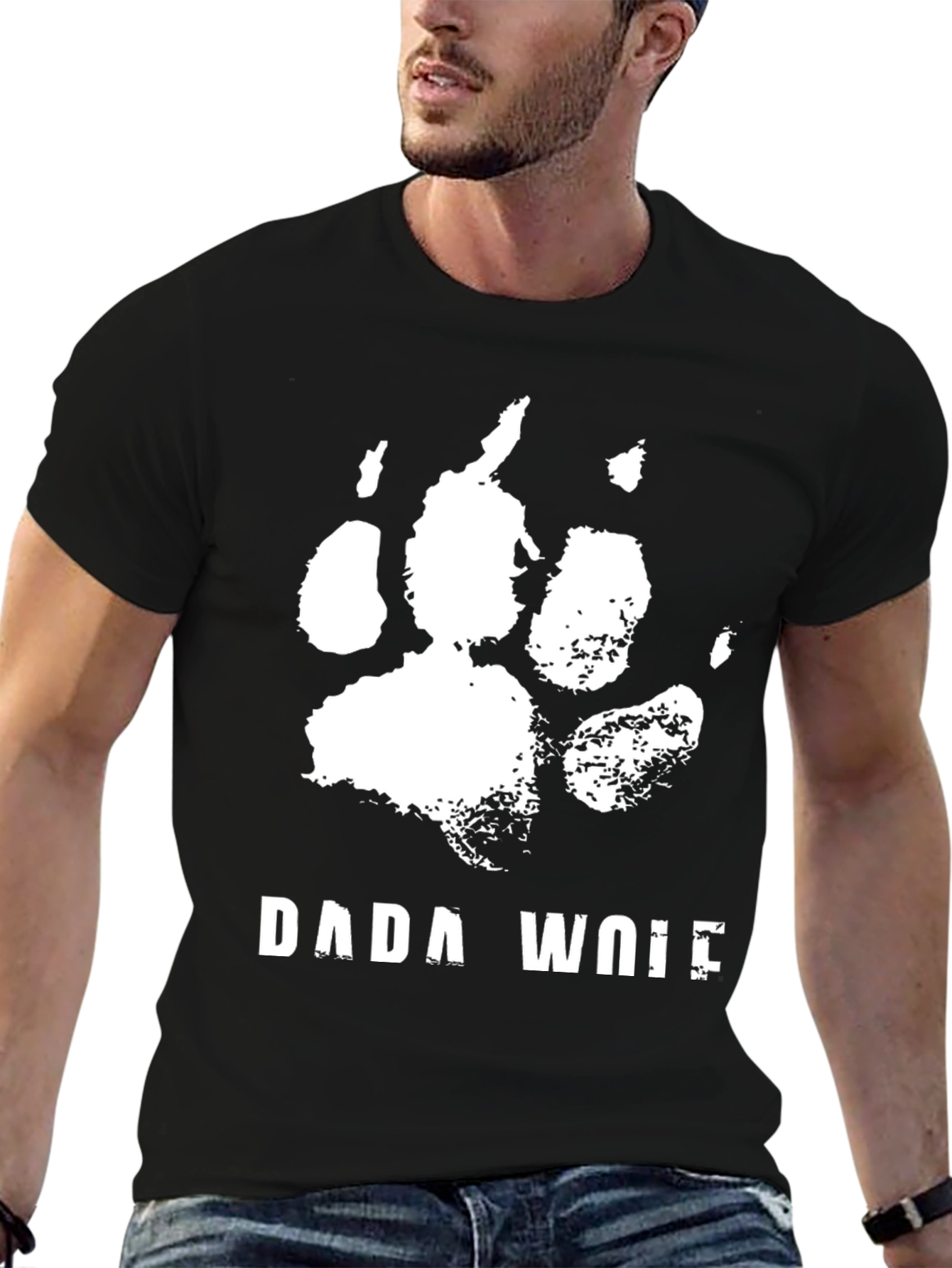 Dada Wolf Graphic T-Shirt - Black Casual Tee