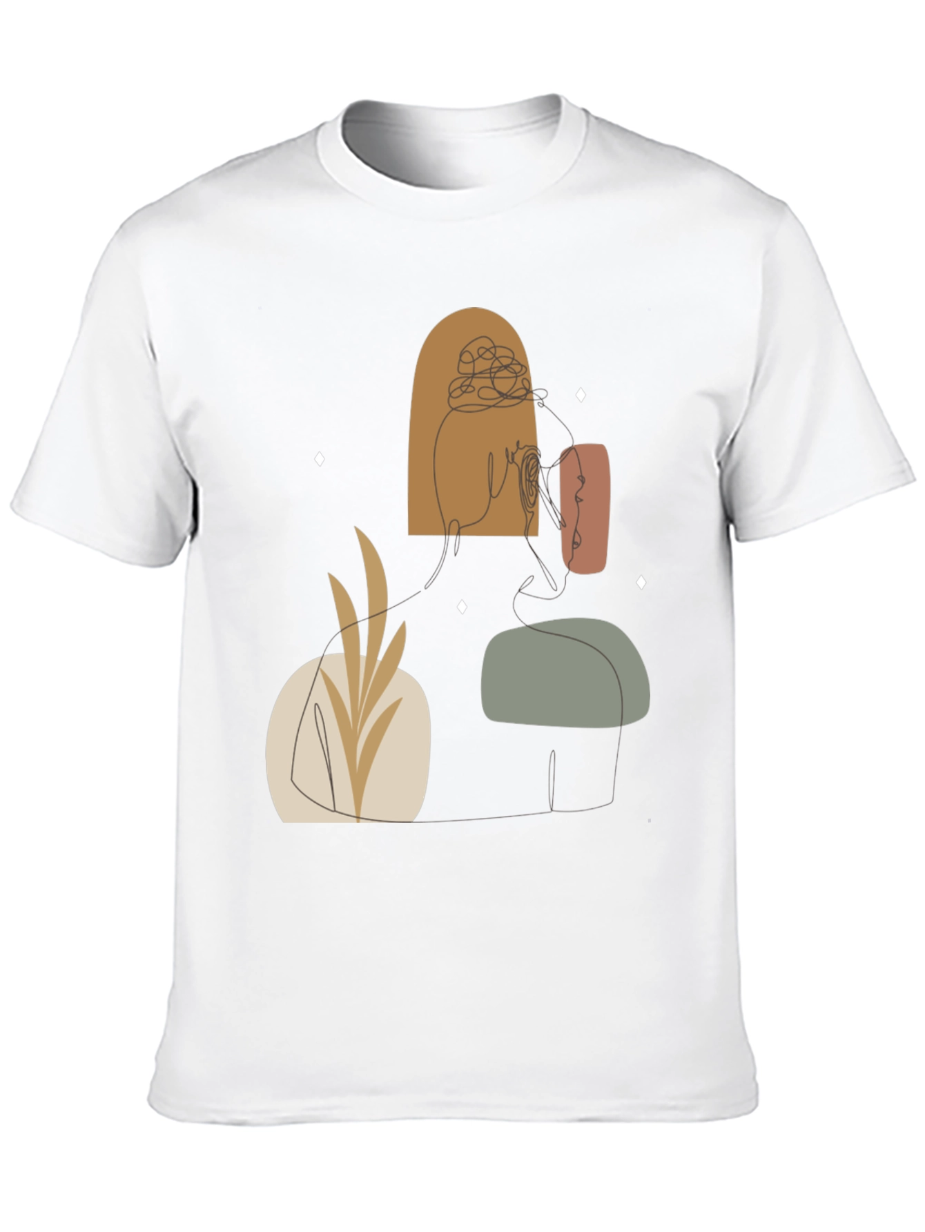 Abstract Line Art Graphic Tee - Modern Style