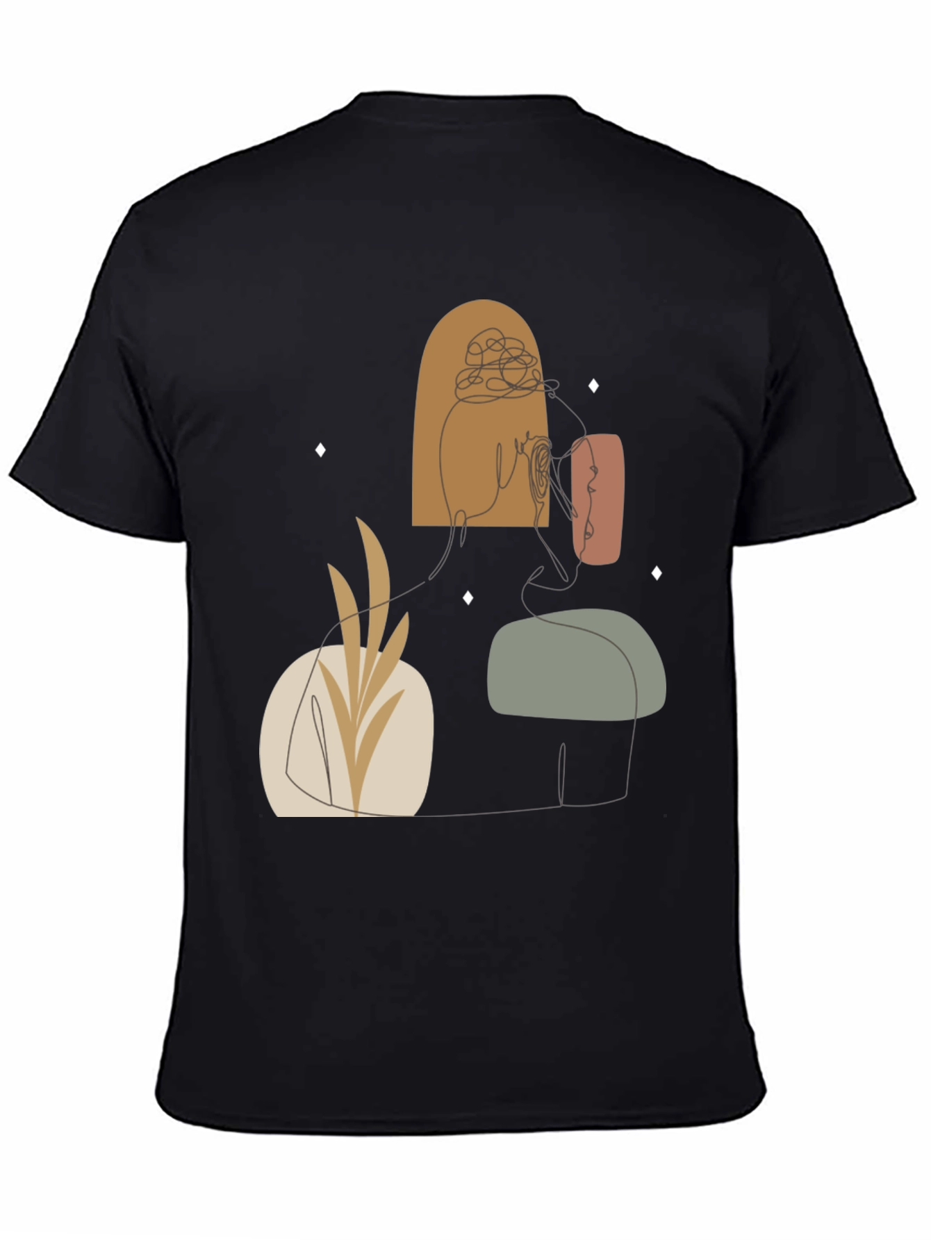 Abstract Line Art Graphic Tee - Modern Style