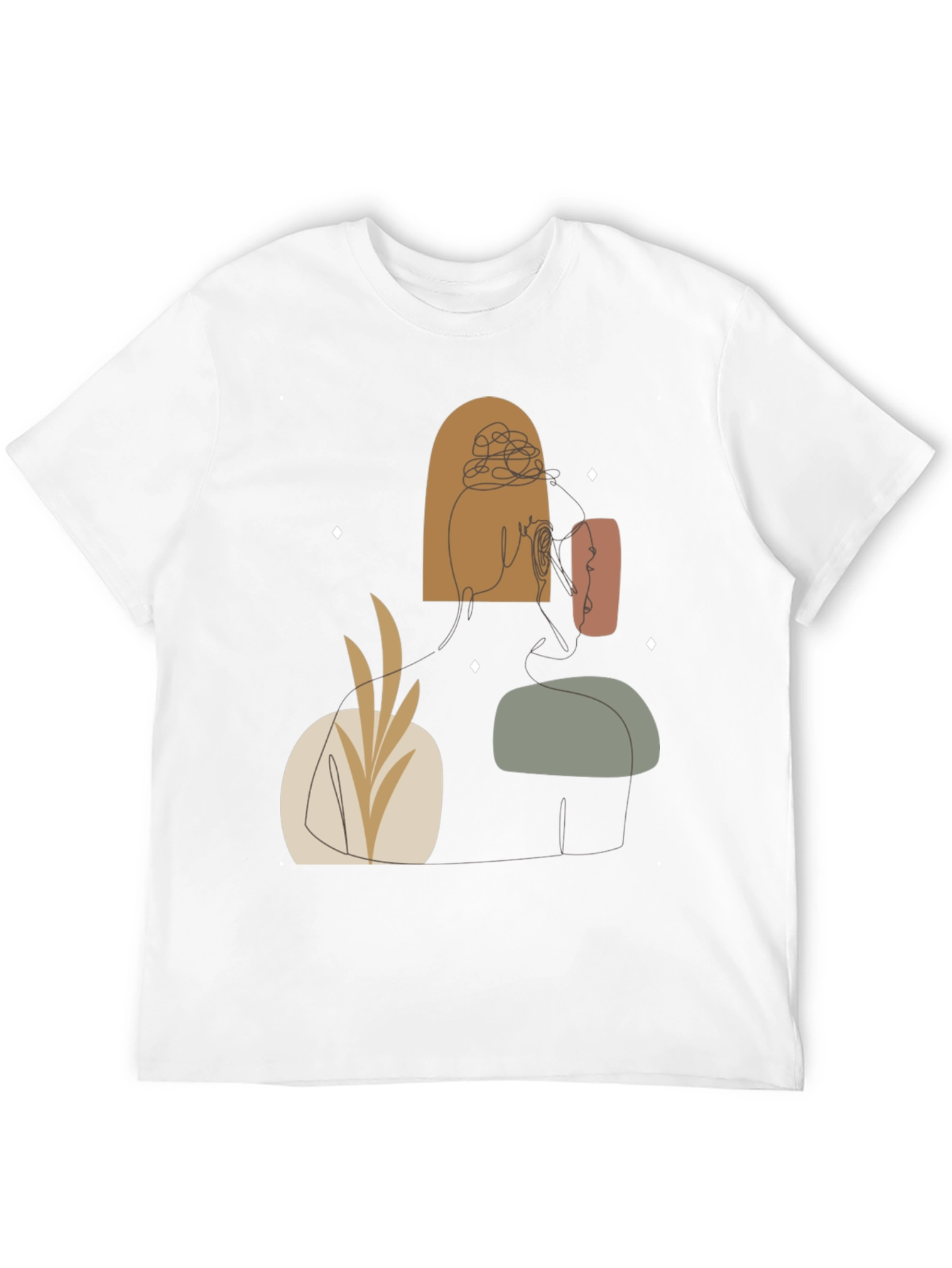 Abstract Line Art Graphic Tee - Modern Style