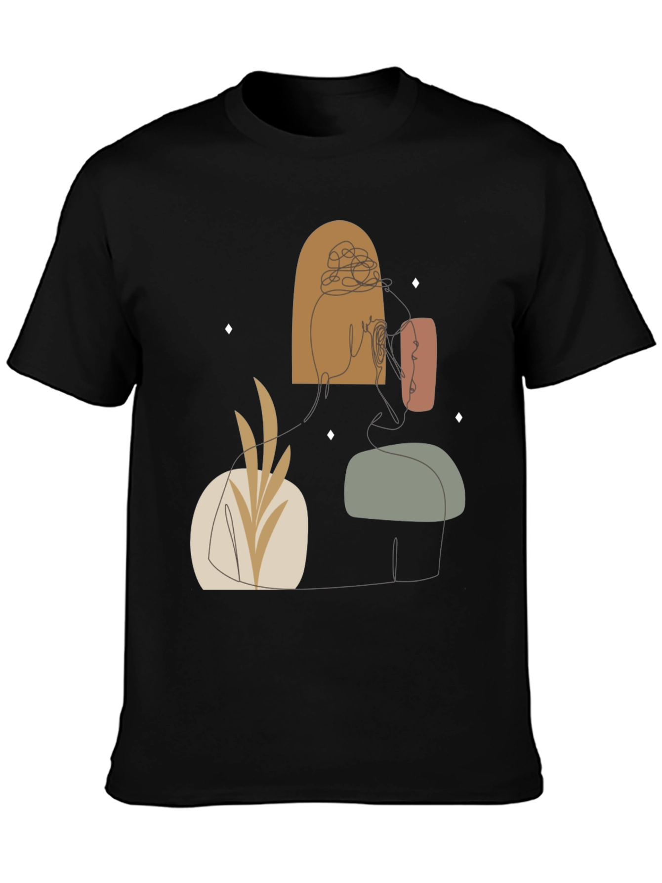 Abstract Line Art Graphic Tee - Modern Style
