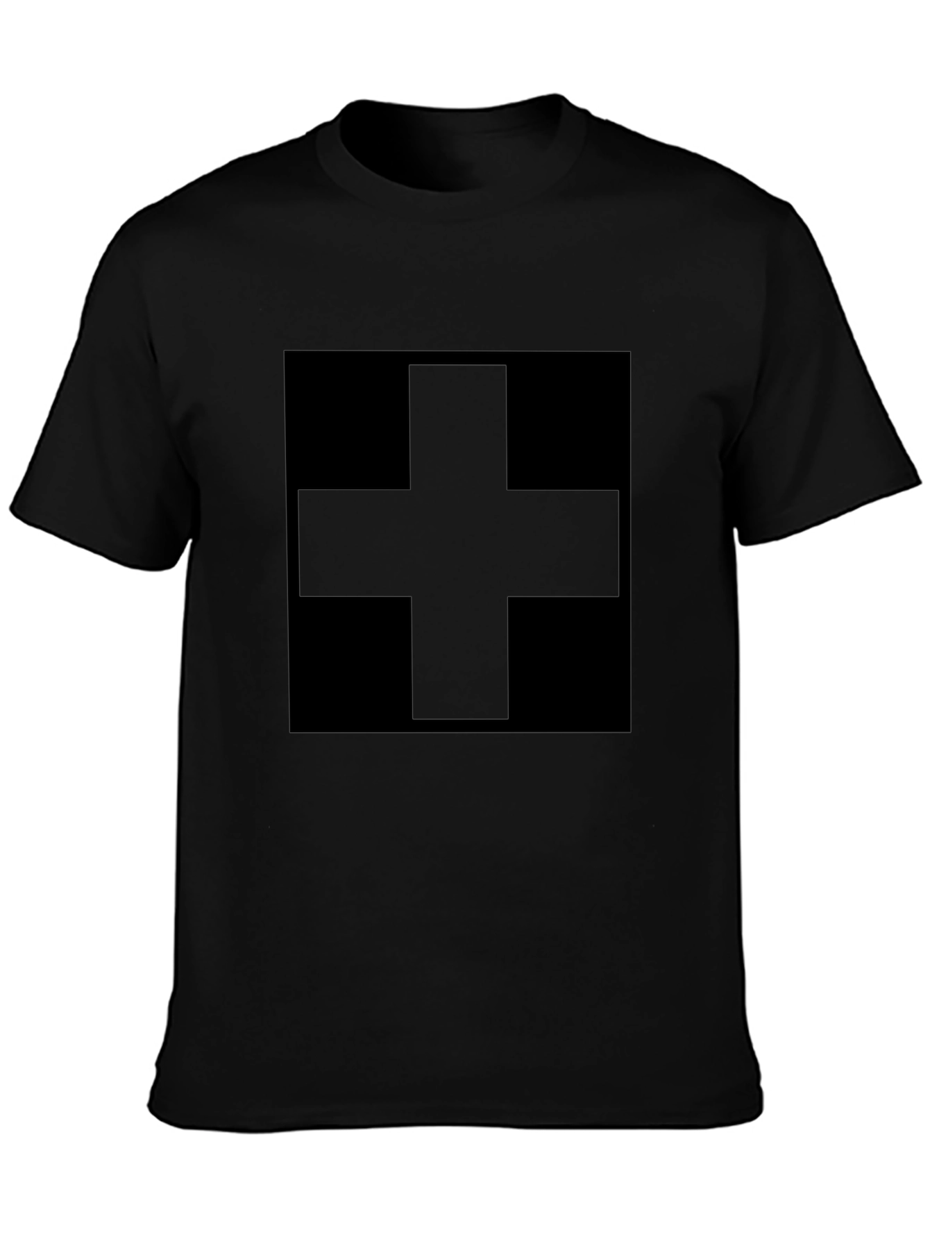 Black Plus Sign Graphic Tee - Modern Minimalist Shirt