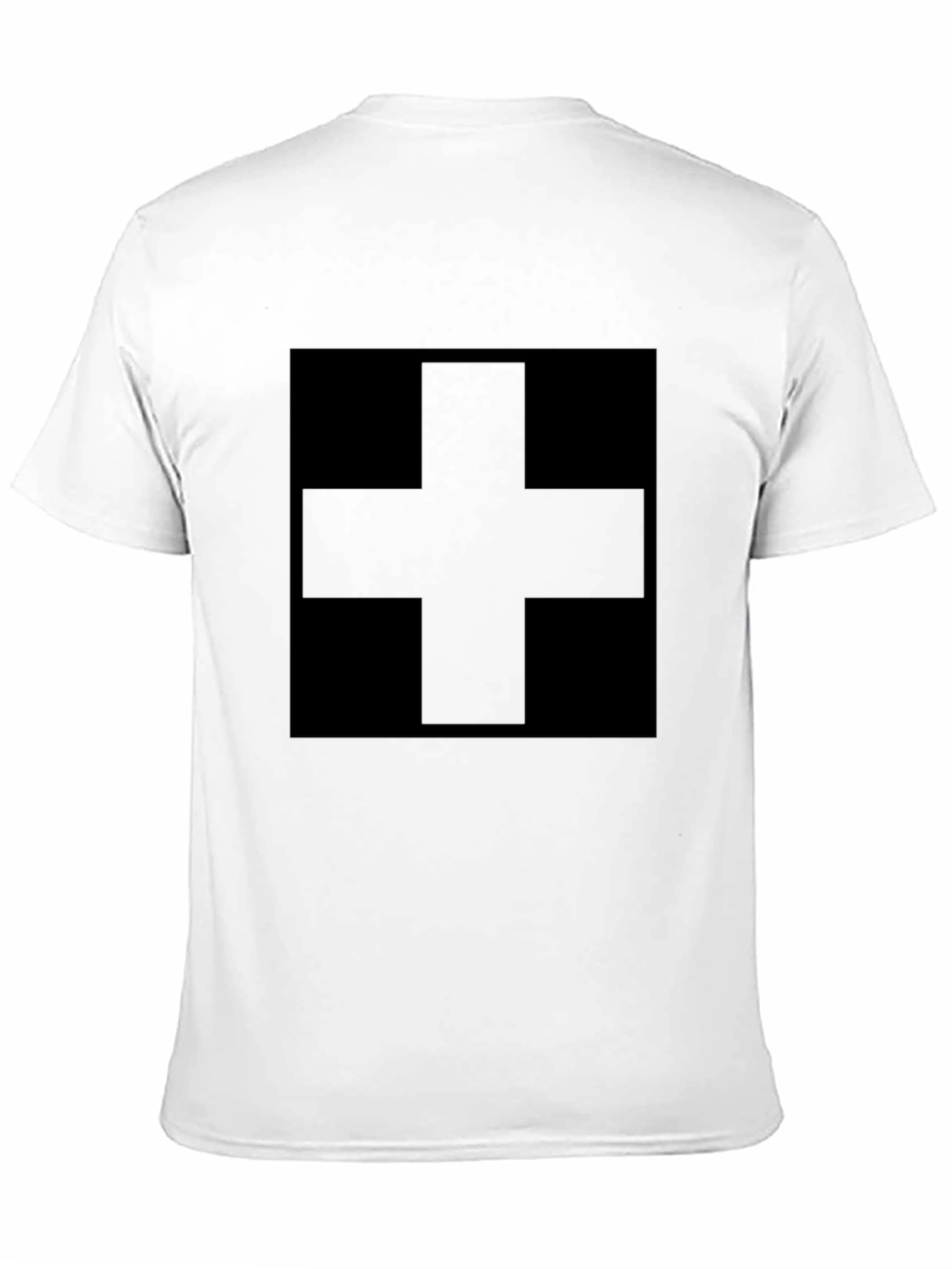 Black Plus Sign Graphic Tee - Modern Minimalist Shirt