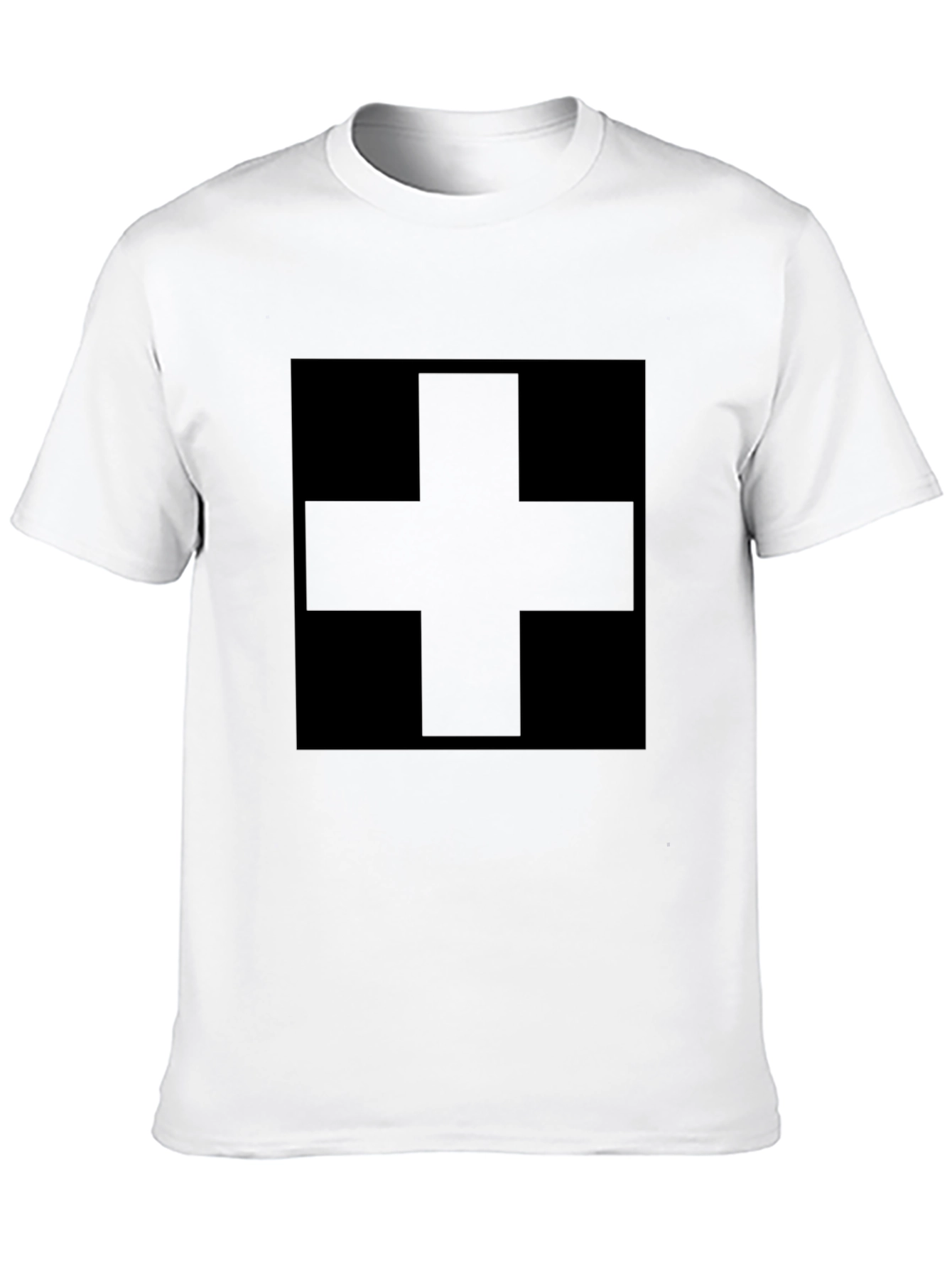 Black Plus Sign Graphic Tee - Modern Minimalist Shirt