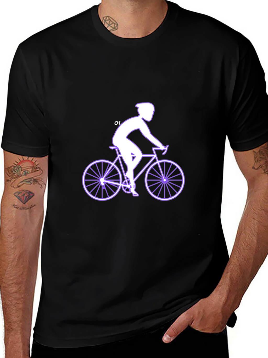 Cycling Silhouette Black T-Shirt