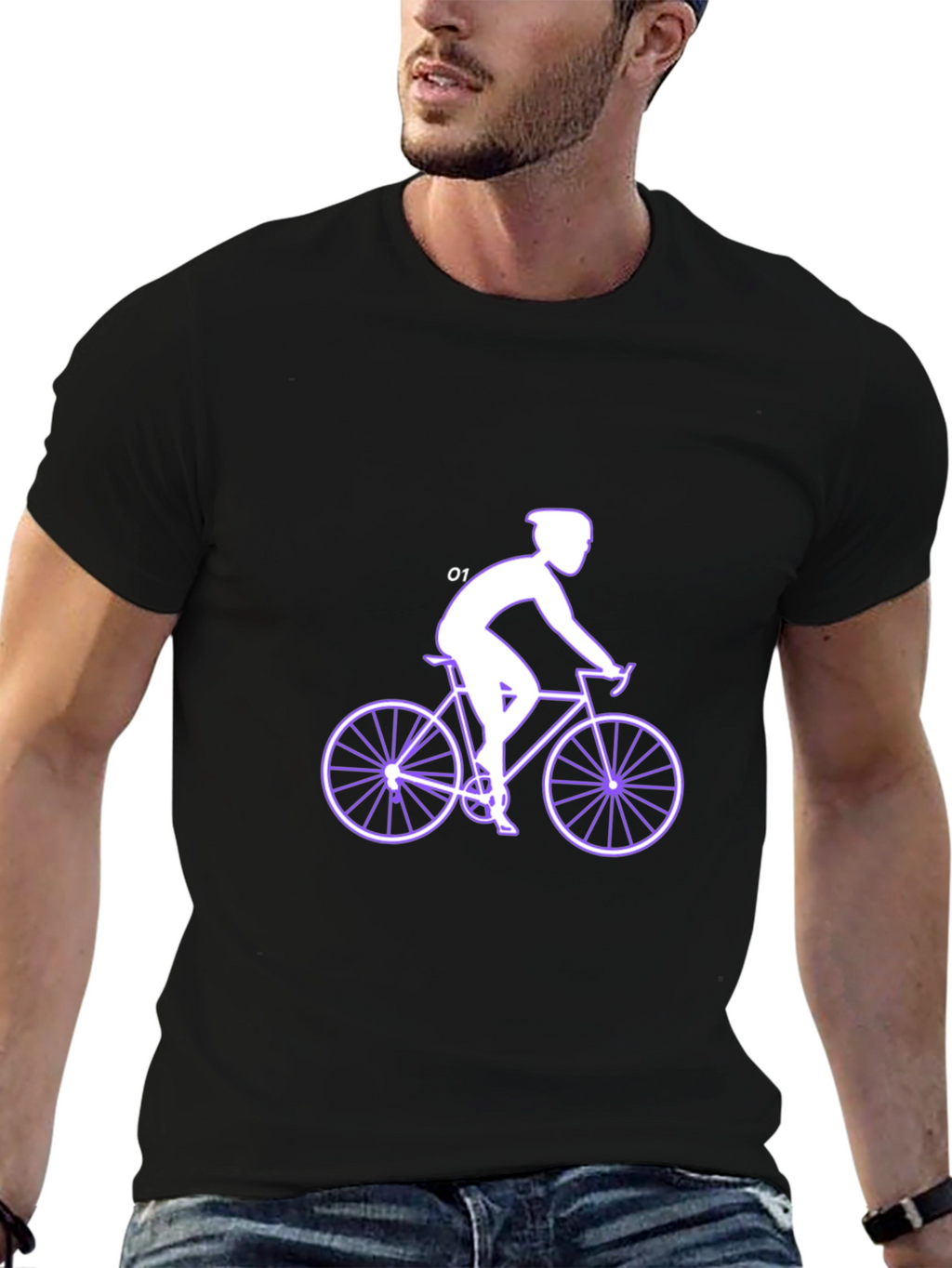 Cycling Silhouette Black T-Shirt