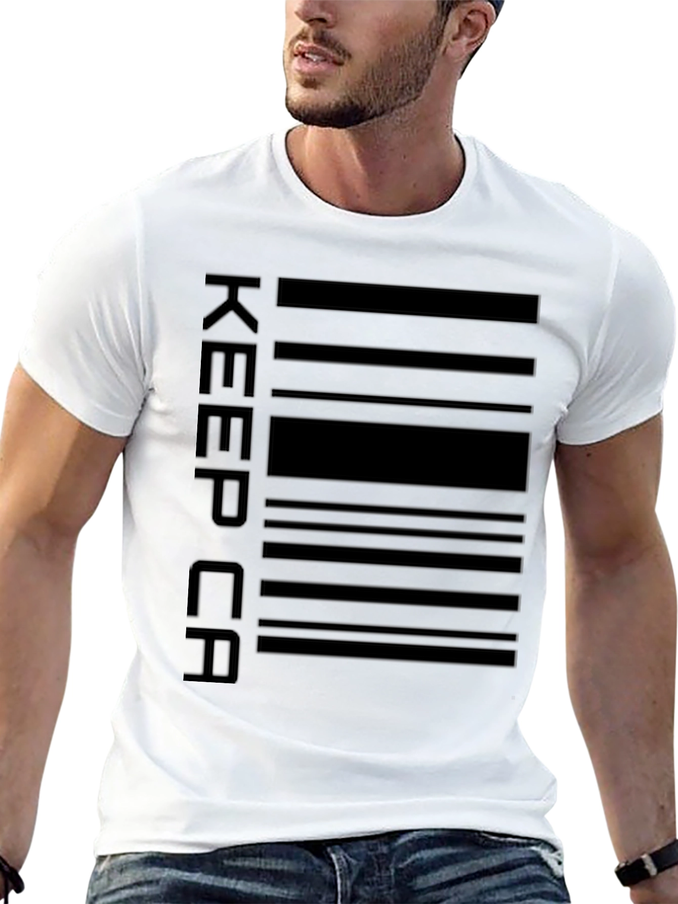 Keep Calm Barcode Graphic Tee - Classic Comfort