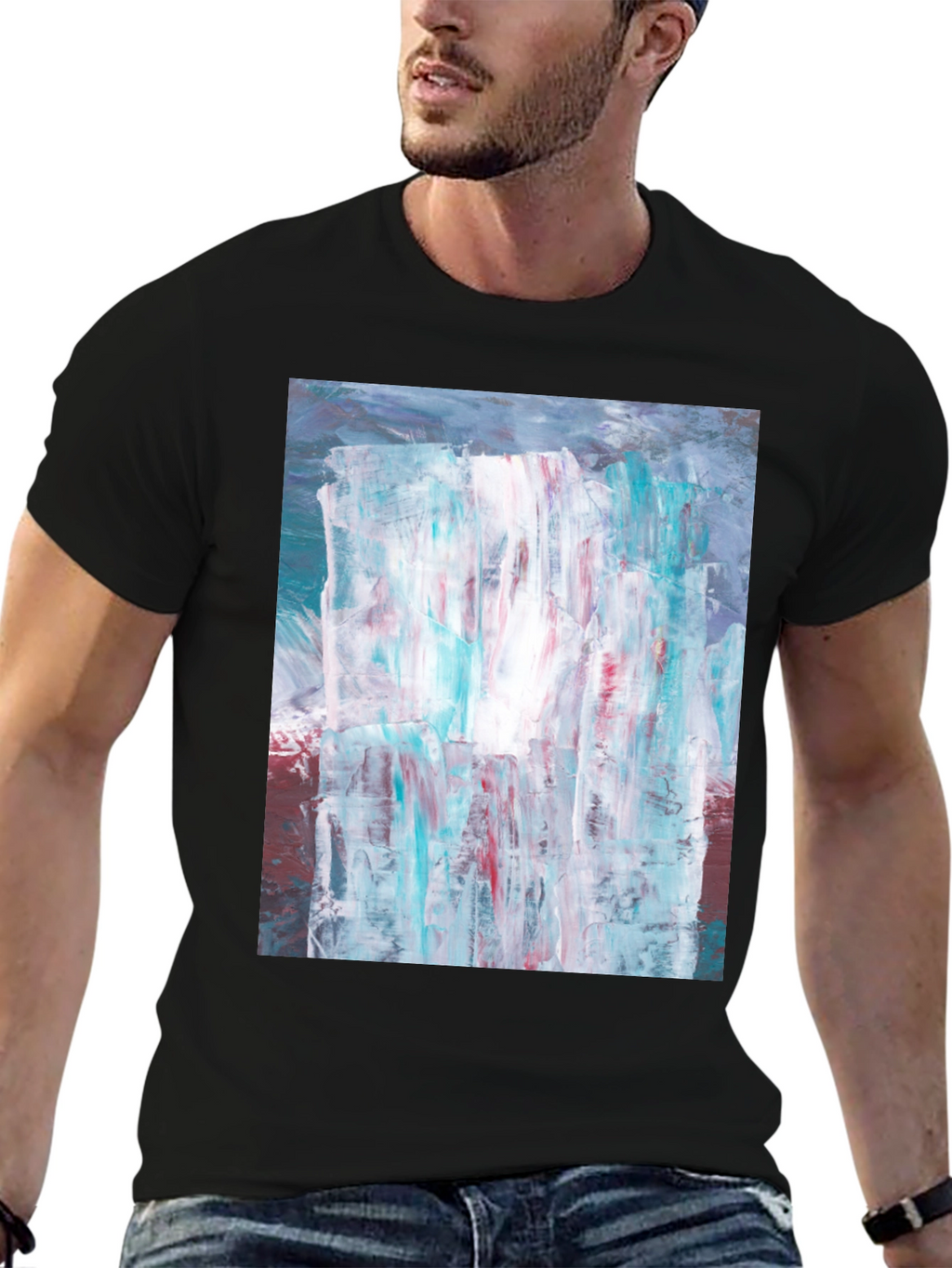 Abstract Art Print Black T-Shirt