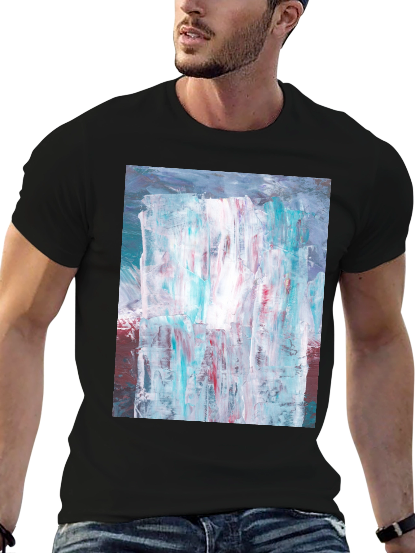 Abstract Art Print Black T-Shirt