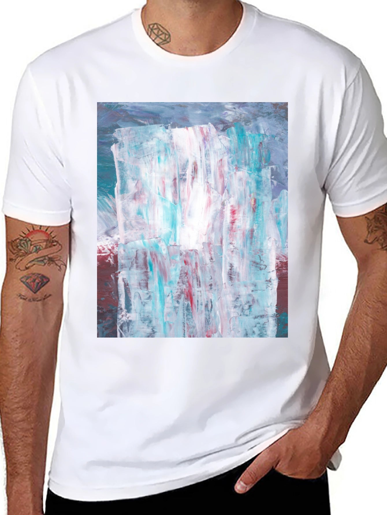 Abstract Art Print Black T-Shirt