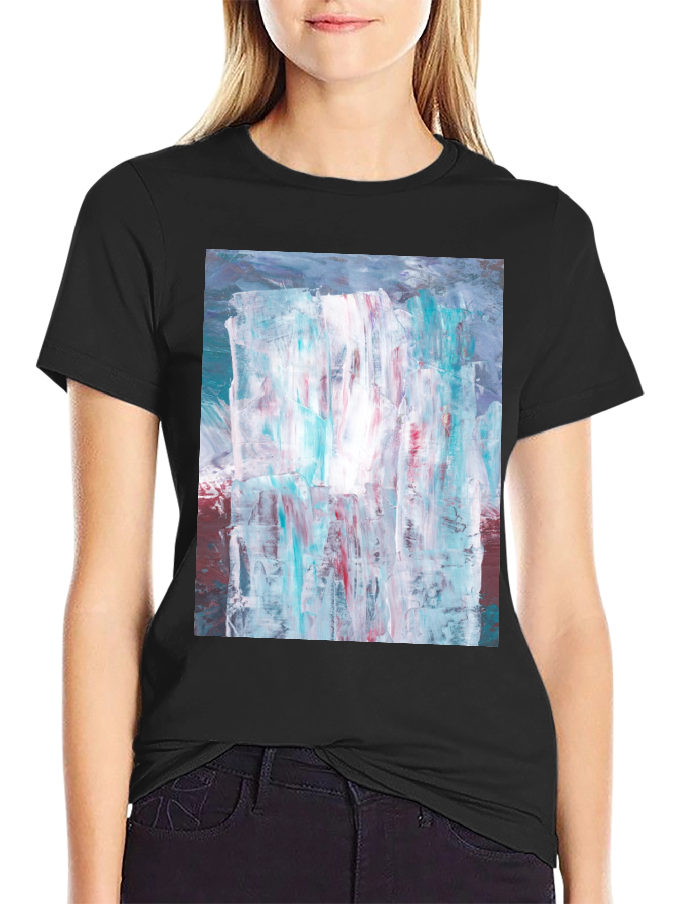 Abstract Art Print Black T-Shirt