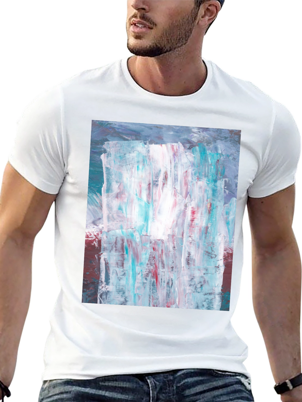 Abstract Art Print Black T-Shirt
